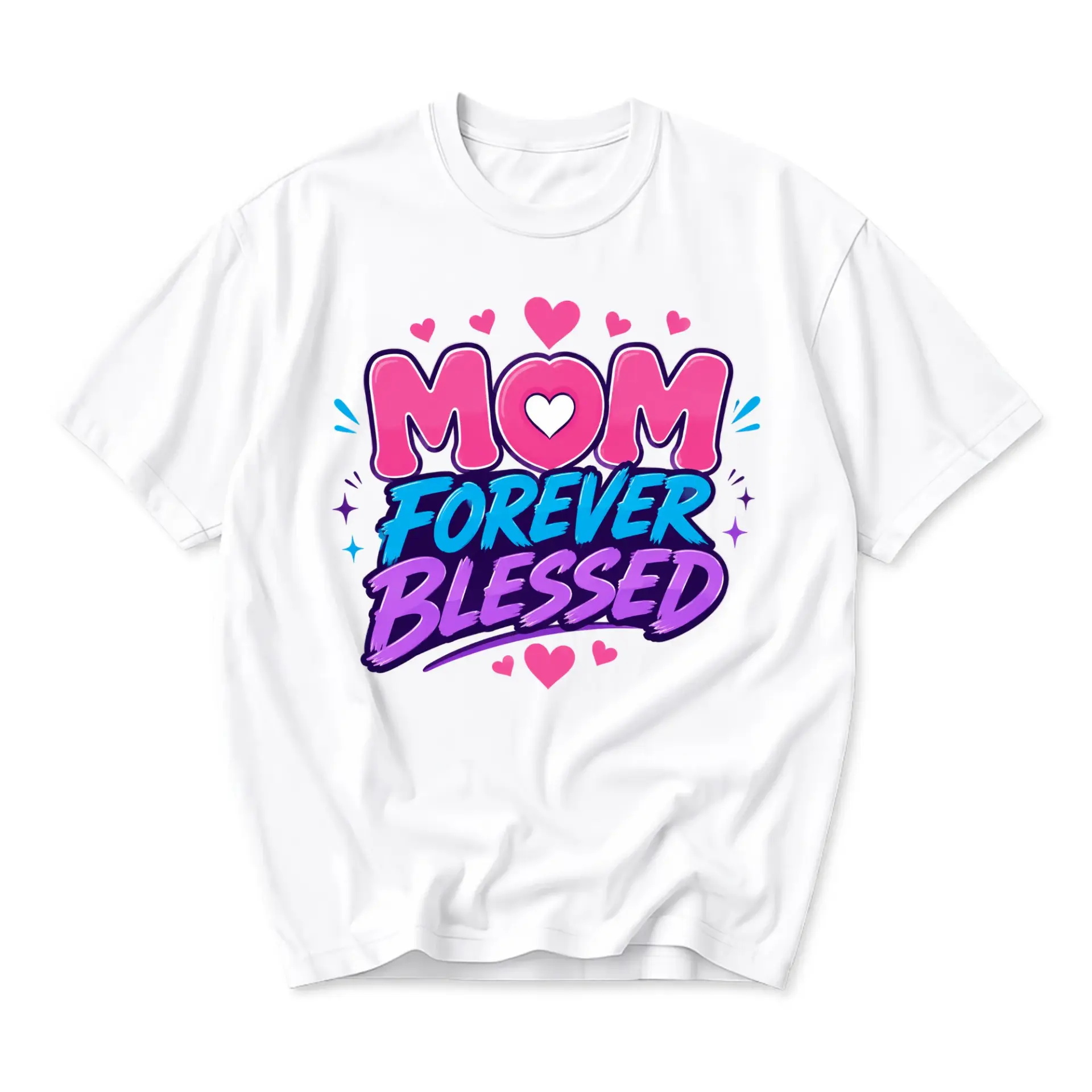 Graphic Tee Mom Forever Blessed Shirt Casual Unisex Crew Neck Top Soft Cotton Everyday Apparel for Comfortable Wear