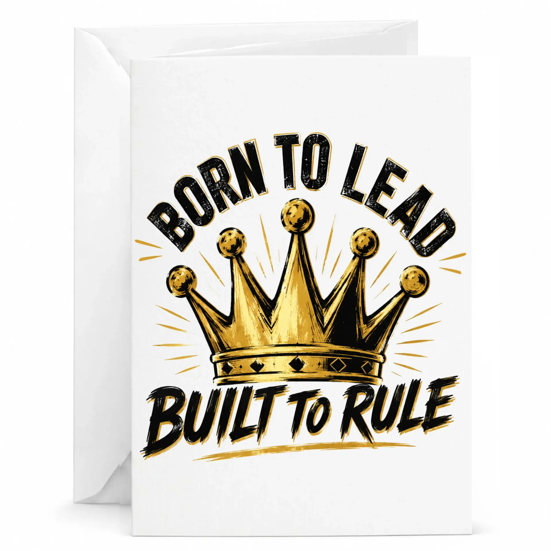 Greeting Card Born to Lead Built to Rule Crown Illustration Professional Stationery for Every Milestone