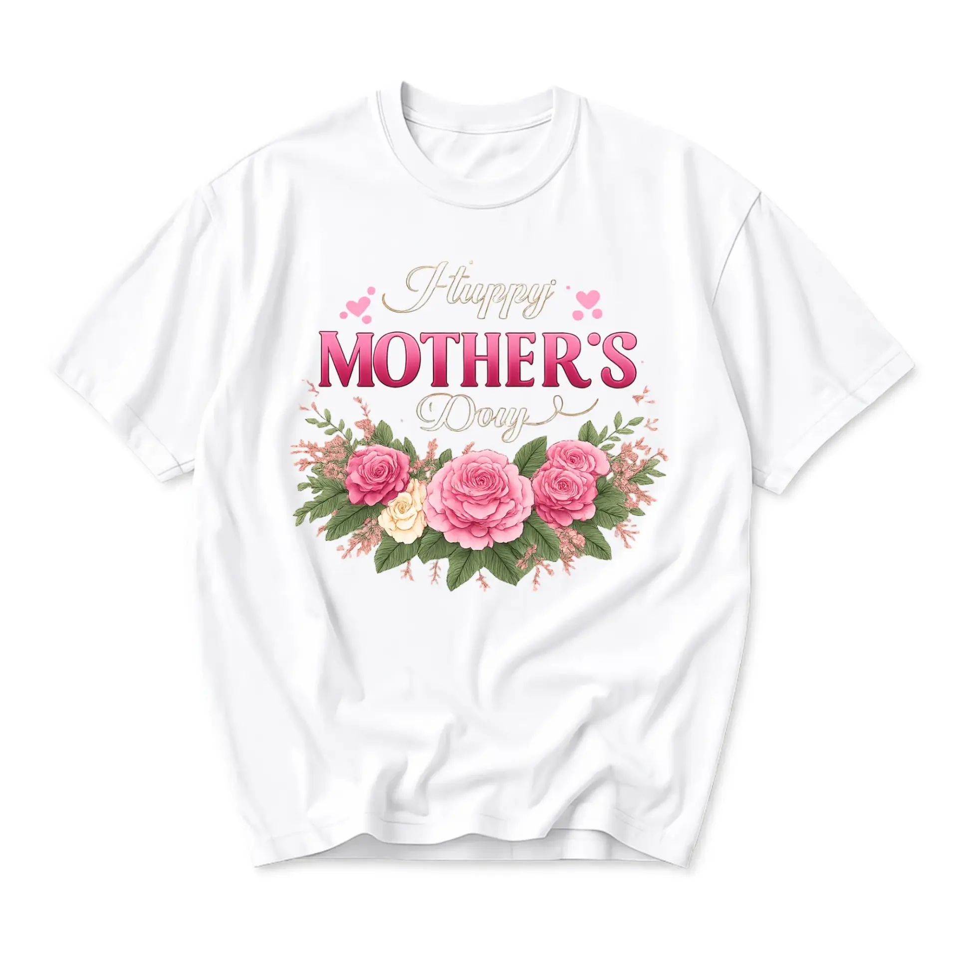 Funny Shirt Happy Mothers Day Floral Graphic Tee for Women Casual Everyday