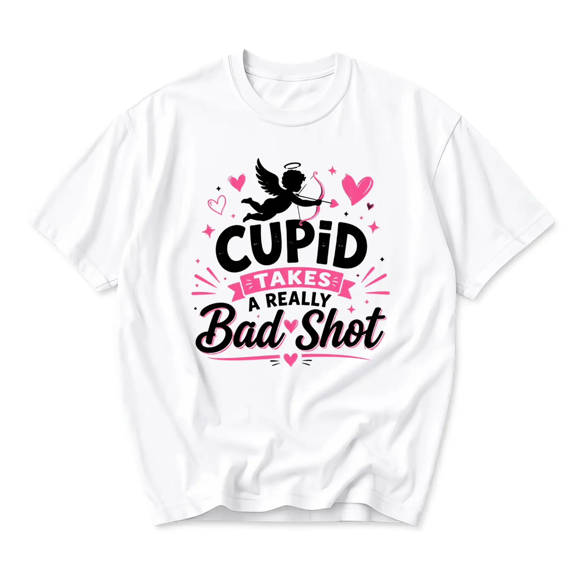 Funny Shirt Cupid Takes a Really Bad Shot Graphic Tee Unisex Casual Apparel for Everyday Expression and Gift Giving