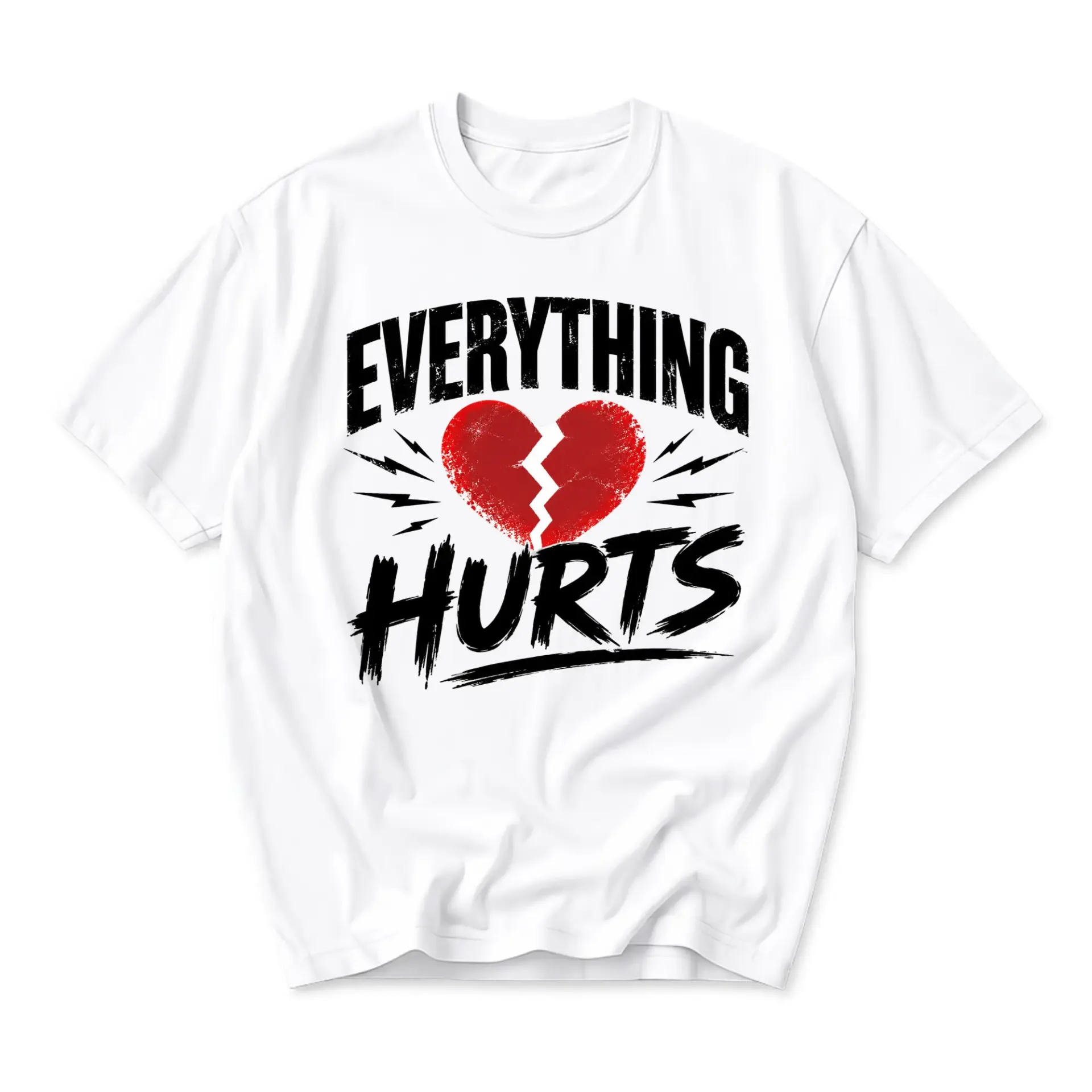 Funny Shirt Everything Hurts Graphic Printed Unisex T-Shirt Retro Style Sarcastic Expression Casual Cotton Top