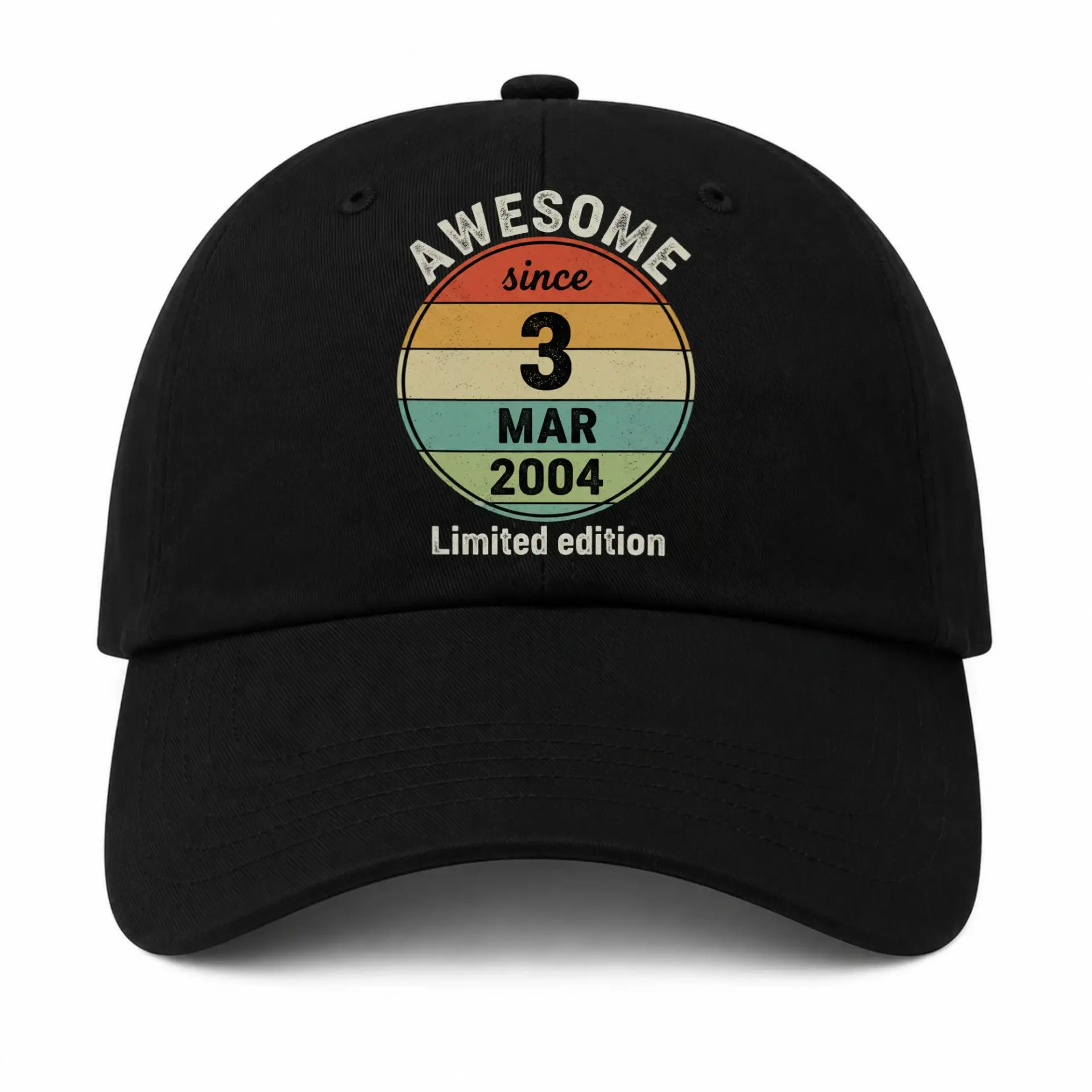 Baseball Cap Awesome Since March 2004 Vintage Retro Style Printed Hat