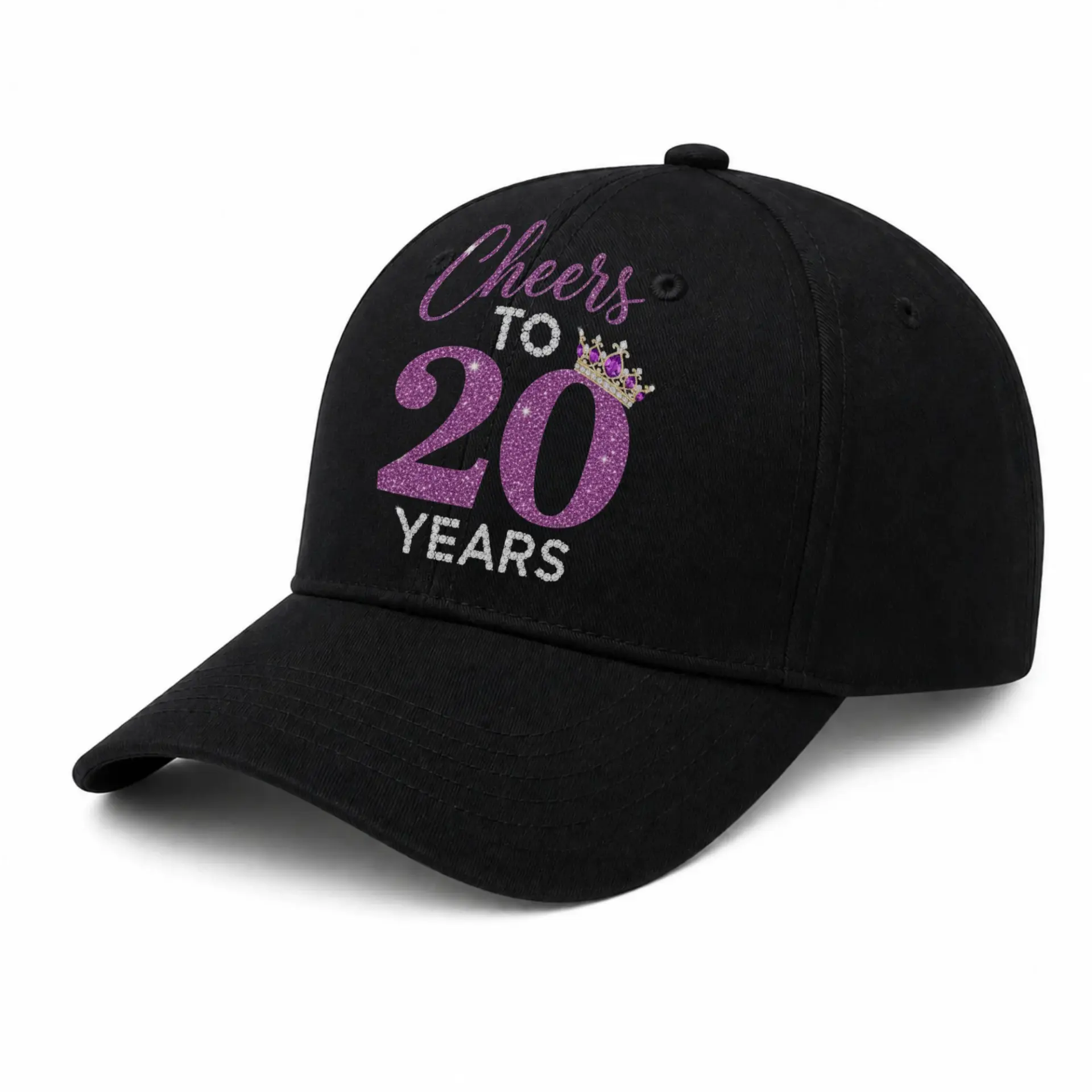 Vinyl Sticker Pack Cheers to 20 Years Glitter Effect Birthday Anniversary Decals Set for Laptops and Water Bottles
