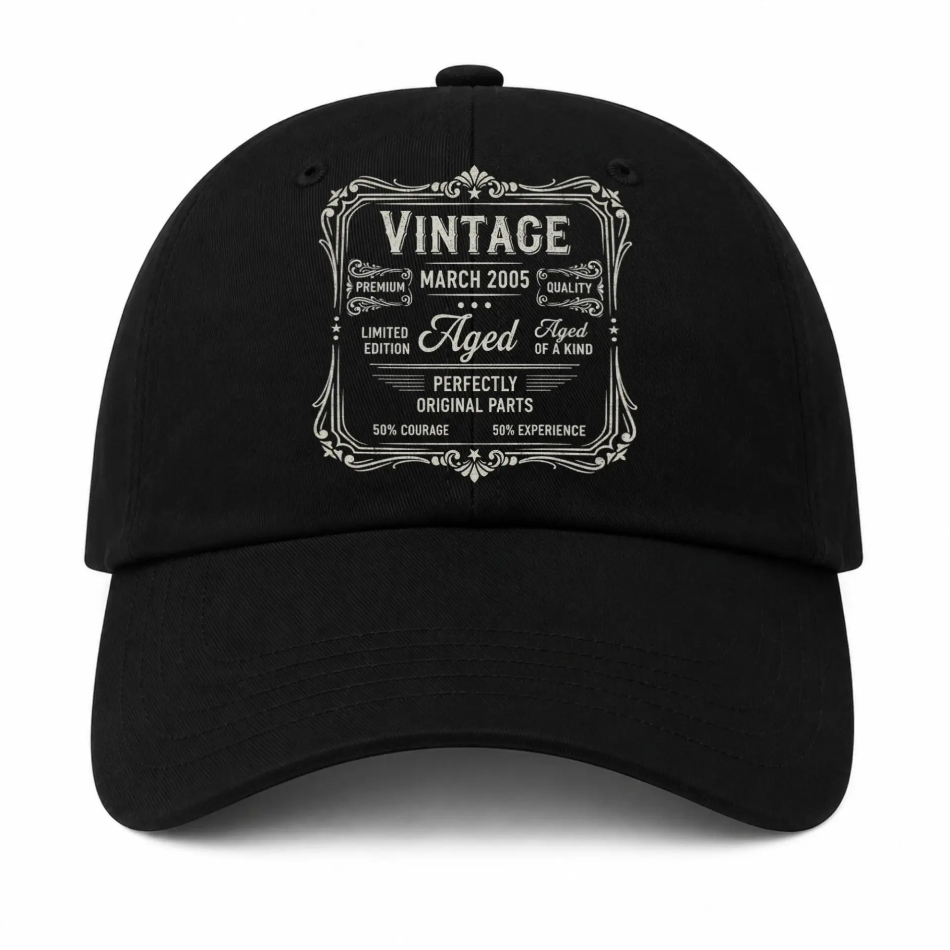 Baseball Cap Vintage Aged to Perfection Design Structured Cotton Hat
