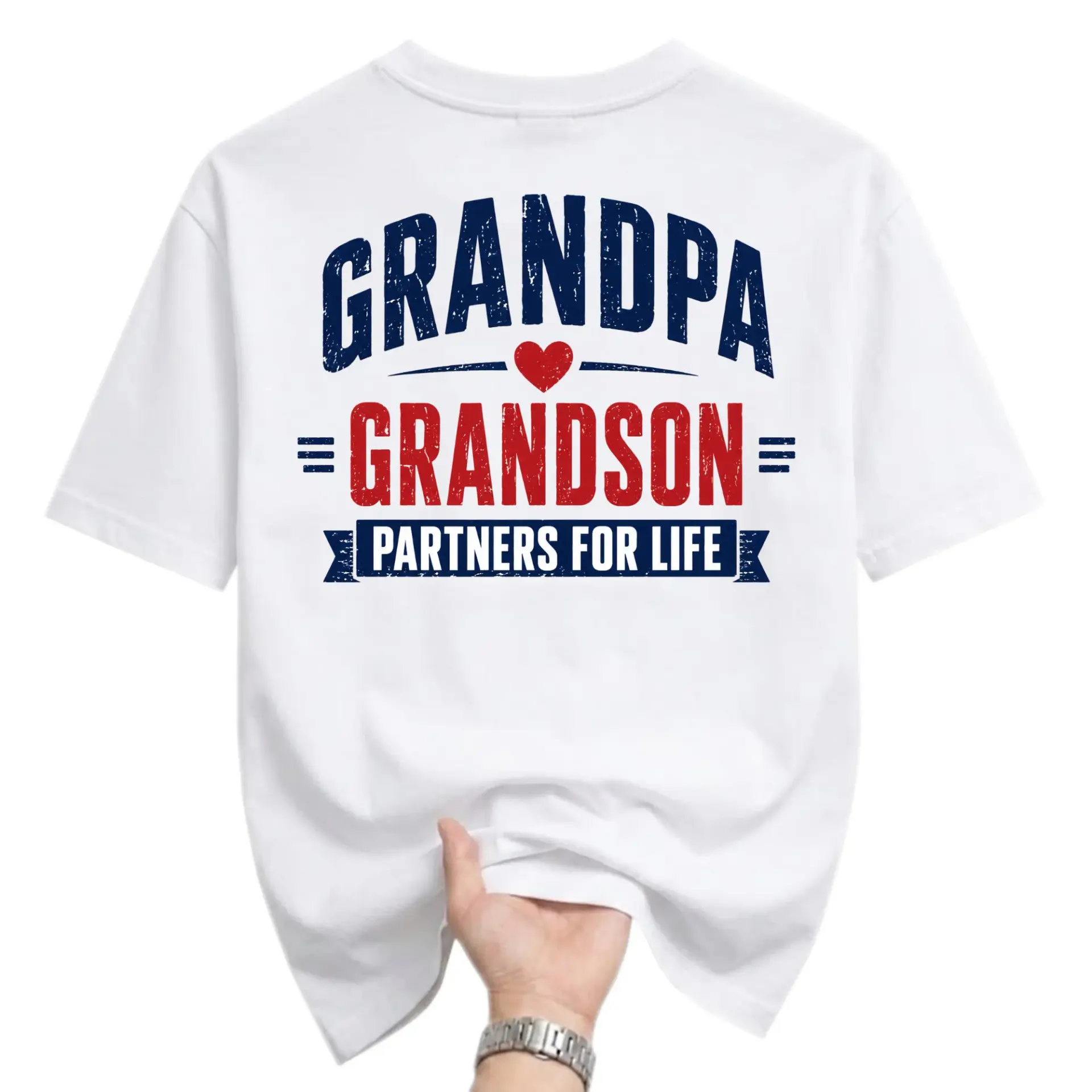 Graphic Tee Grandpa Grandson Partners Unisex Crew Neck T-Shirt Casual Everyday Apparel for Family Bonding