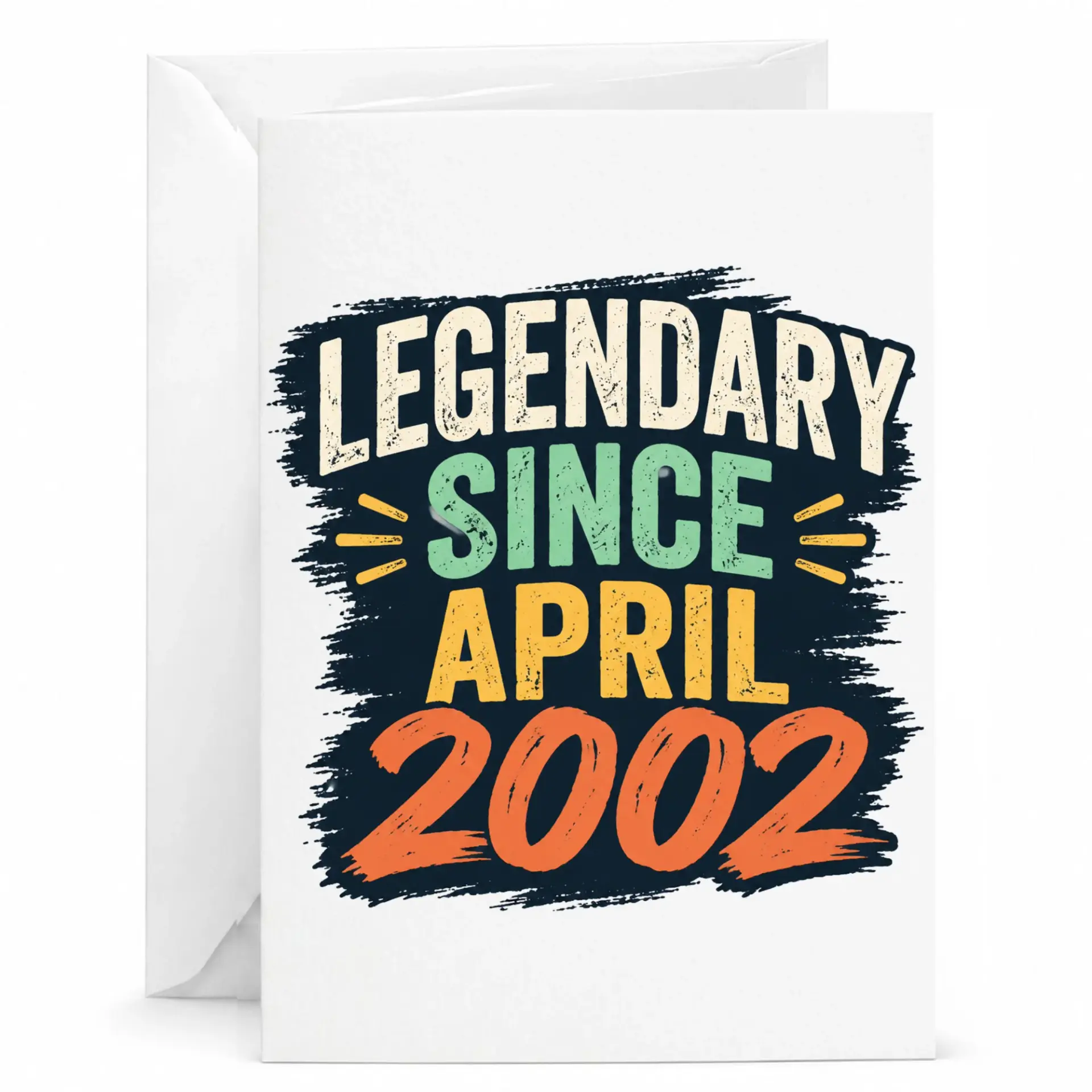 Birthday Card Legendary Since April 2002 Vintage Style Greeting Card for Special Milestone Birthdays Five by Seven Inches