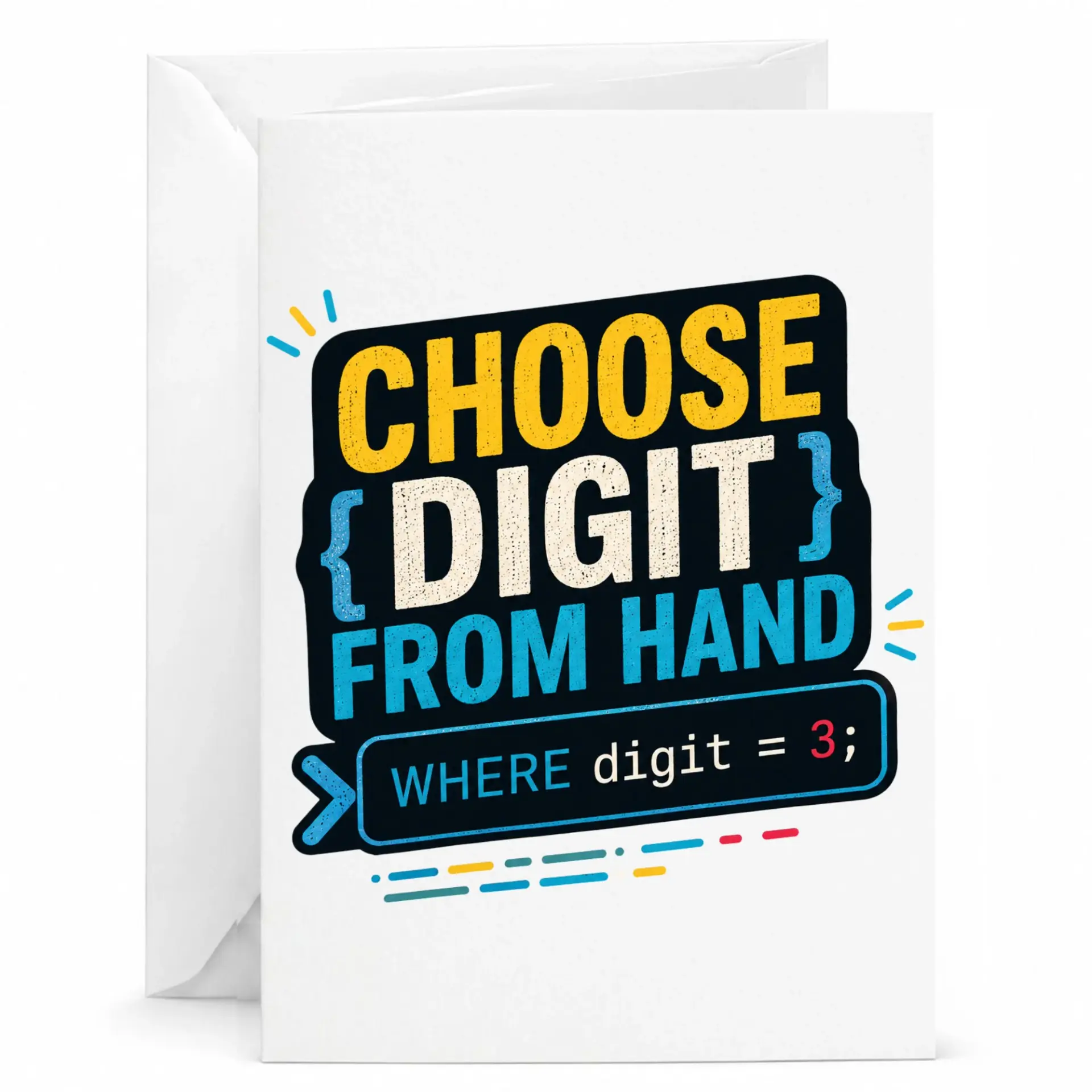 Funny Programmer Greeting Card Coder Joke Birthday Humor Software Developer with Matching White Envelope