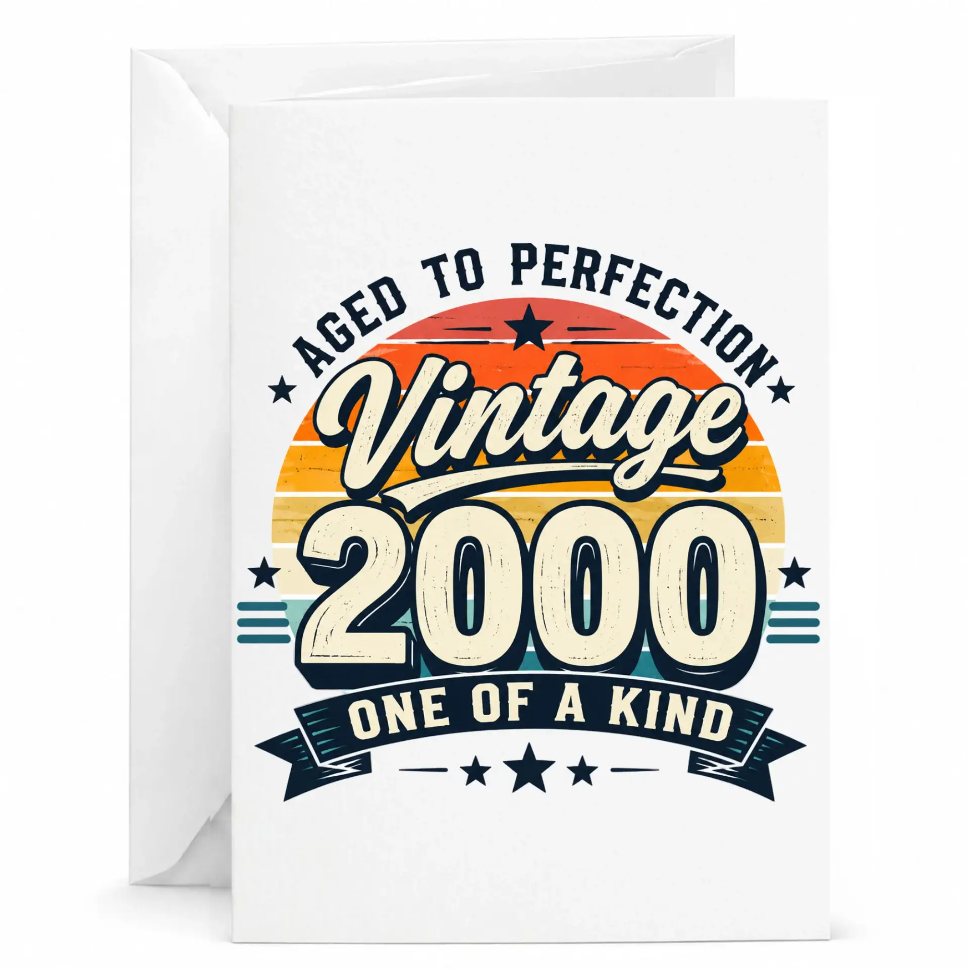 Birthday Card Aged to Perfection Vintage 2000 One of a Kind Retro Greeting Card for Milestone Birthday Celebrations
