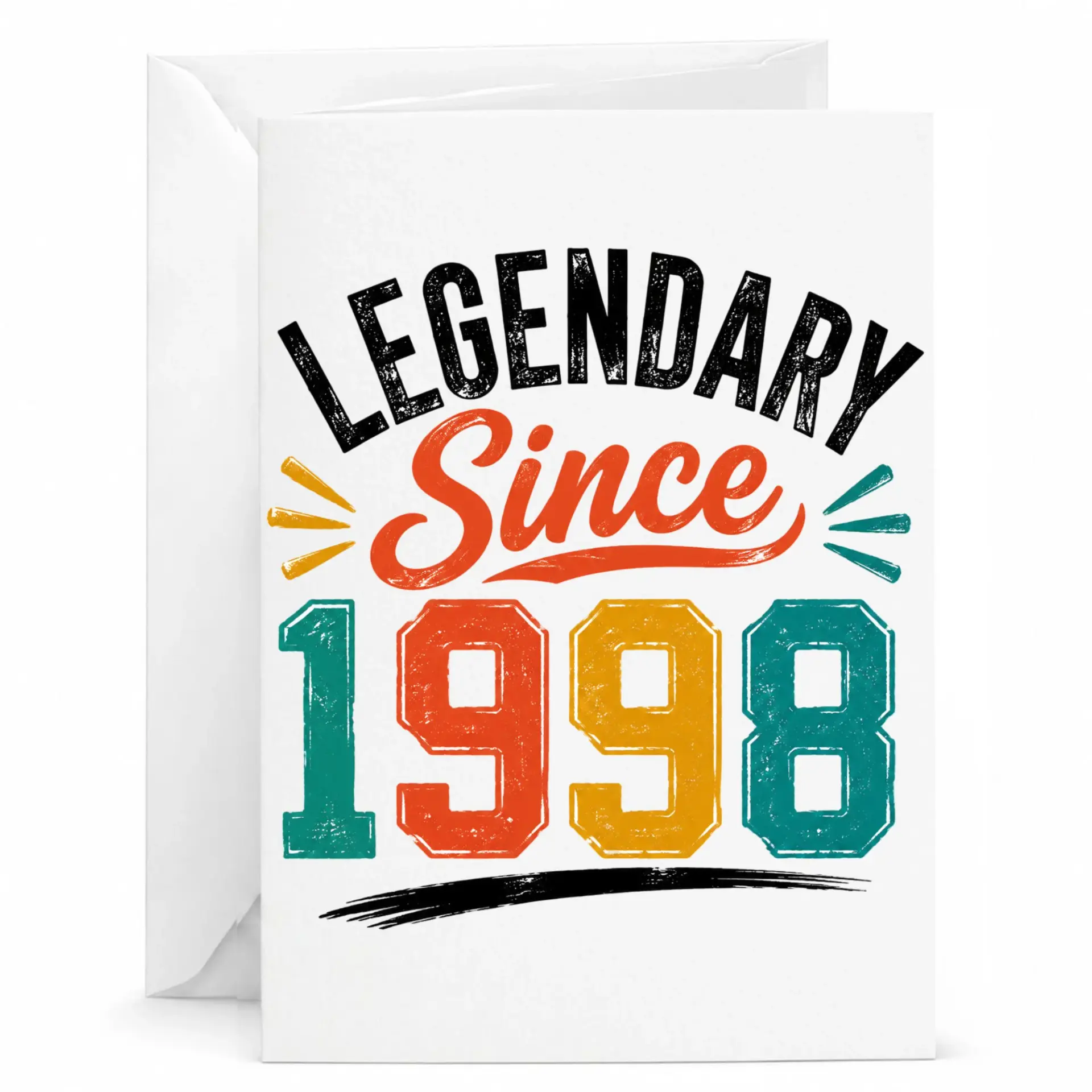 Birthday Card Legendary Since 1998 Vintage Style Greeting Card for Milestone Celebration Anniversary Gift