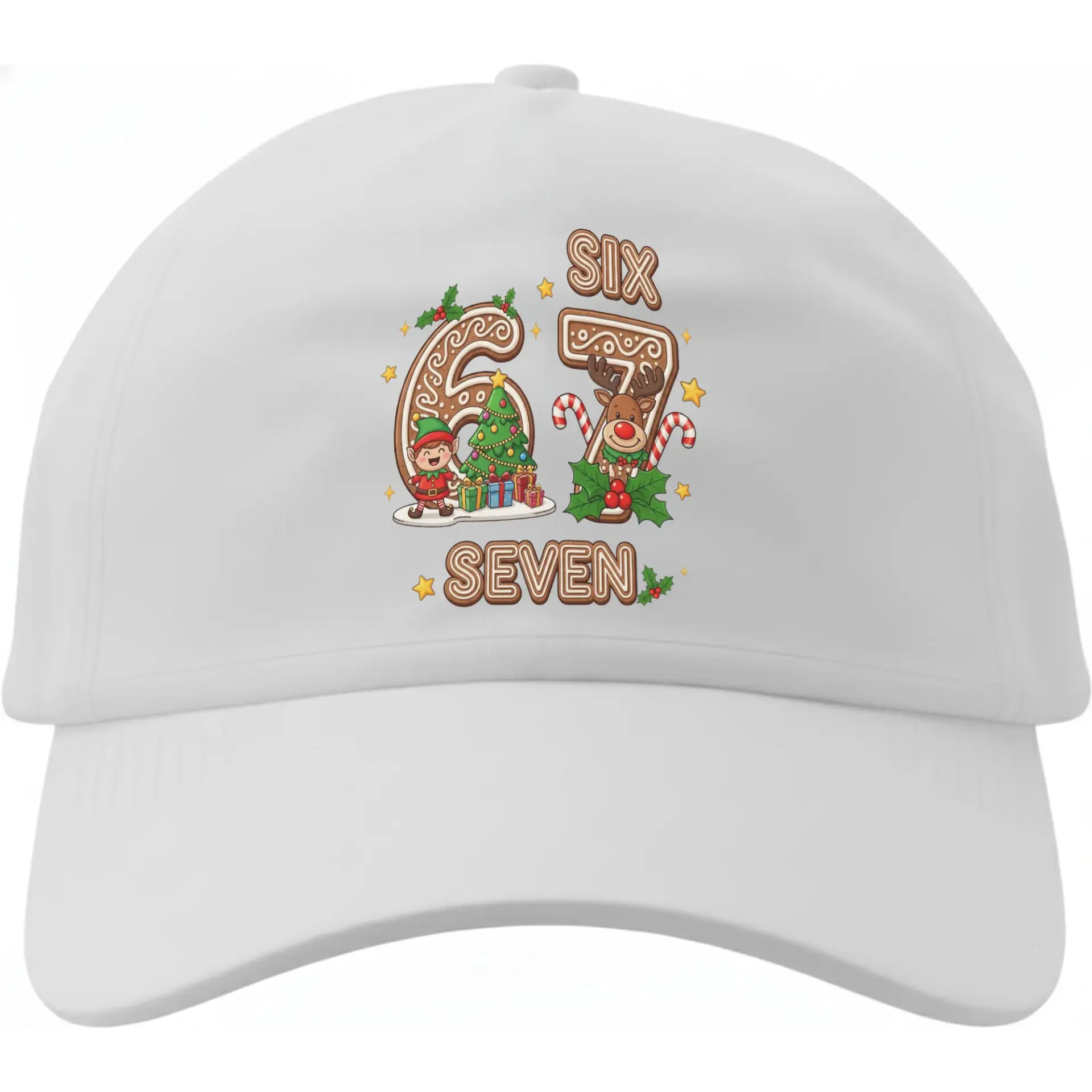 Dad Hat Christmas Gingerbread Number Graphic Baseball Cap Cotton Low Profile Adjustable Everyday Unisex Sport Accessory