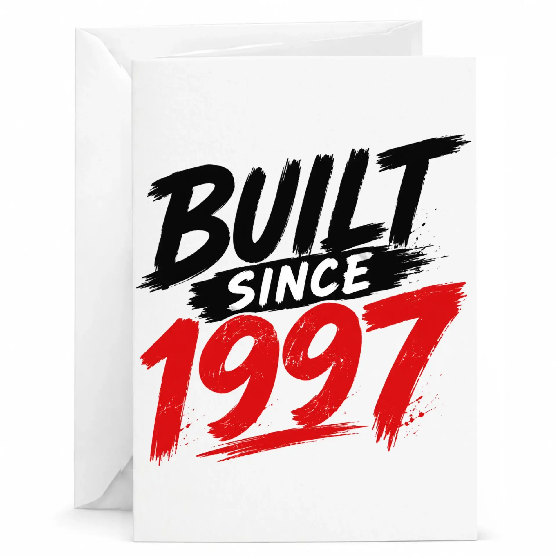 Birthday Card Built Since 1997 Greeting Card for Milestone Celebration Vintage Style Design Anniversary Stationery