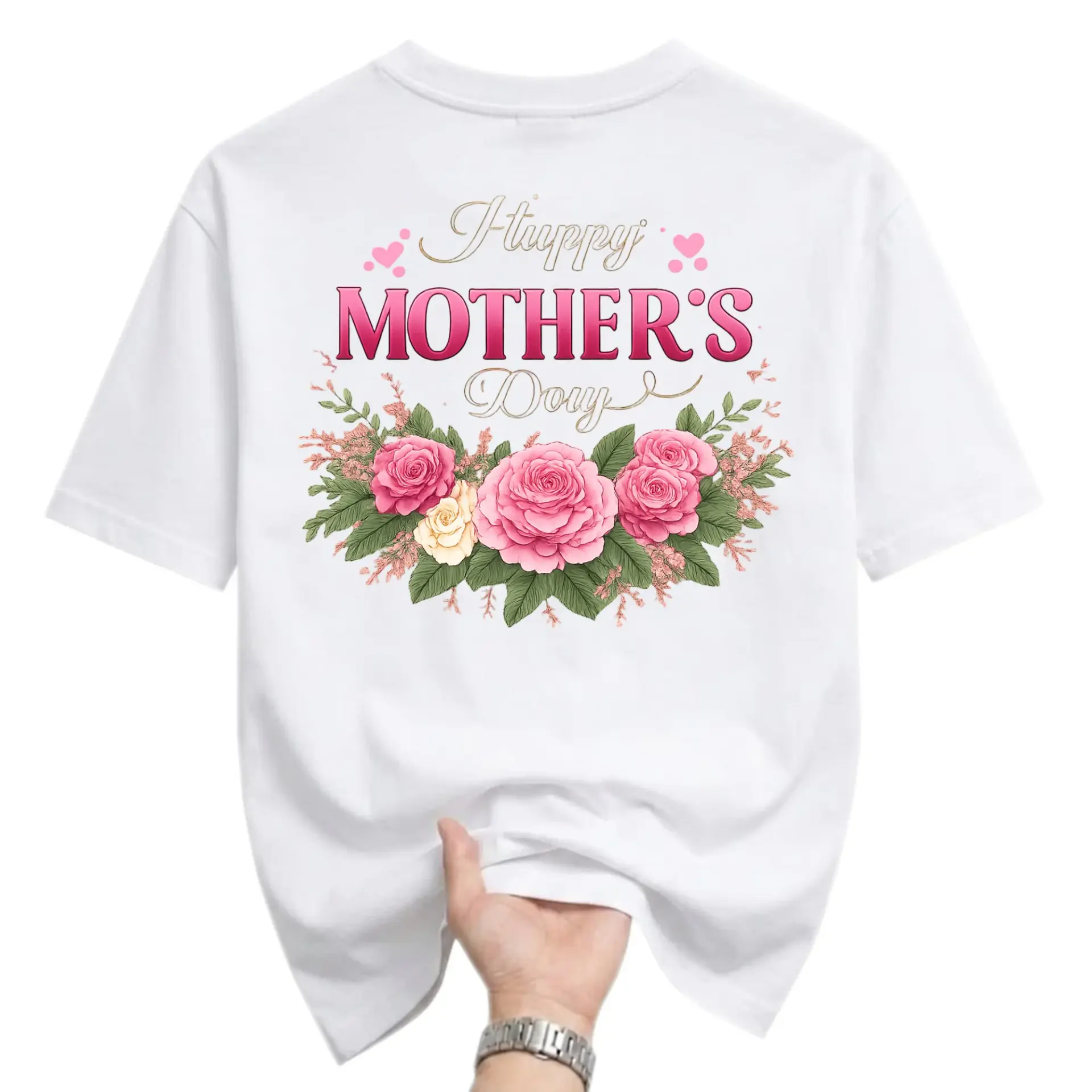 Funny Shirt Happy Mothers Day Floral Graphic Tee for Women Casual Everyday