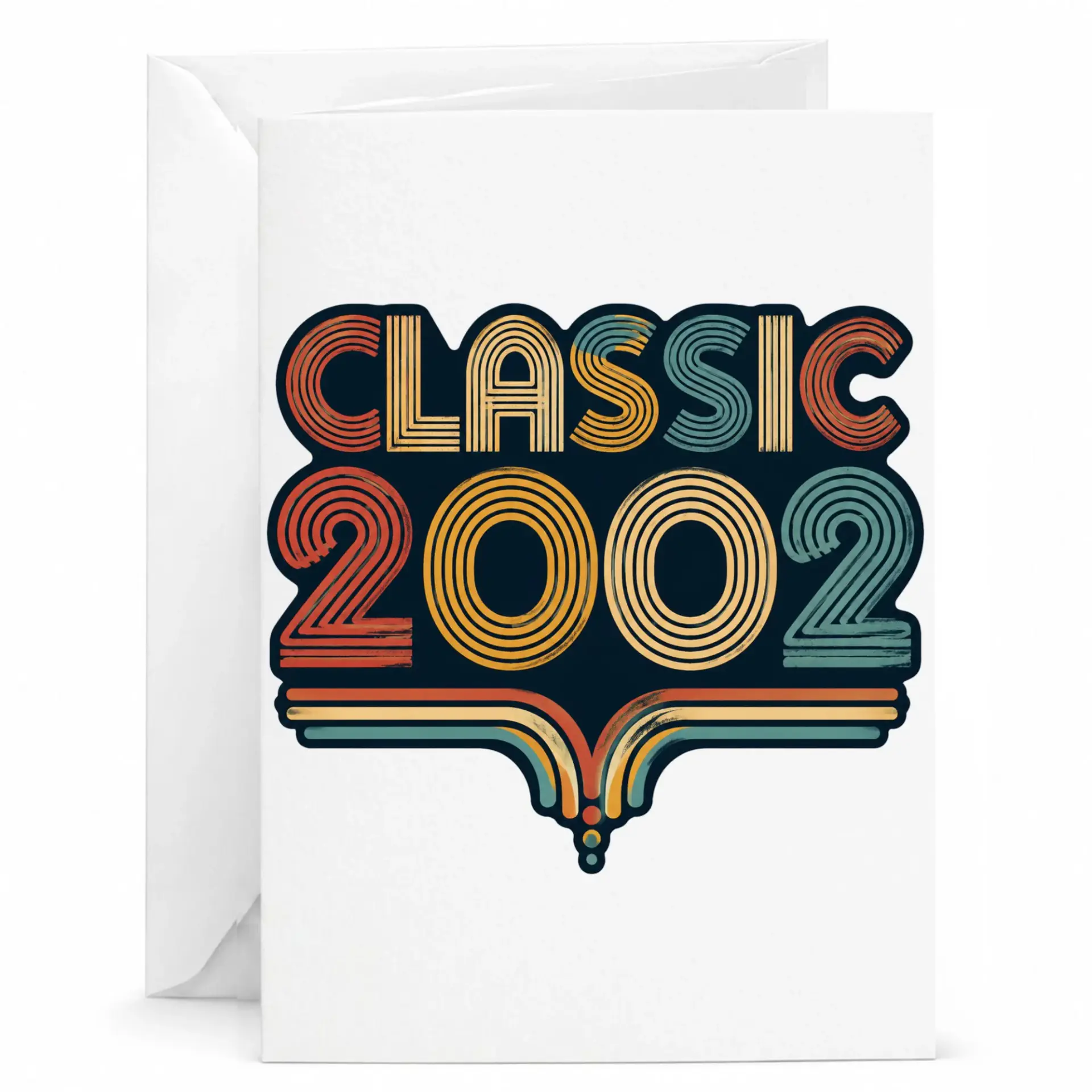 Birthday Card Classic 2002 Retro Vintage Style Greeting Card for Birthday Celebration and Milestone Anniversary