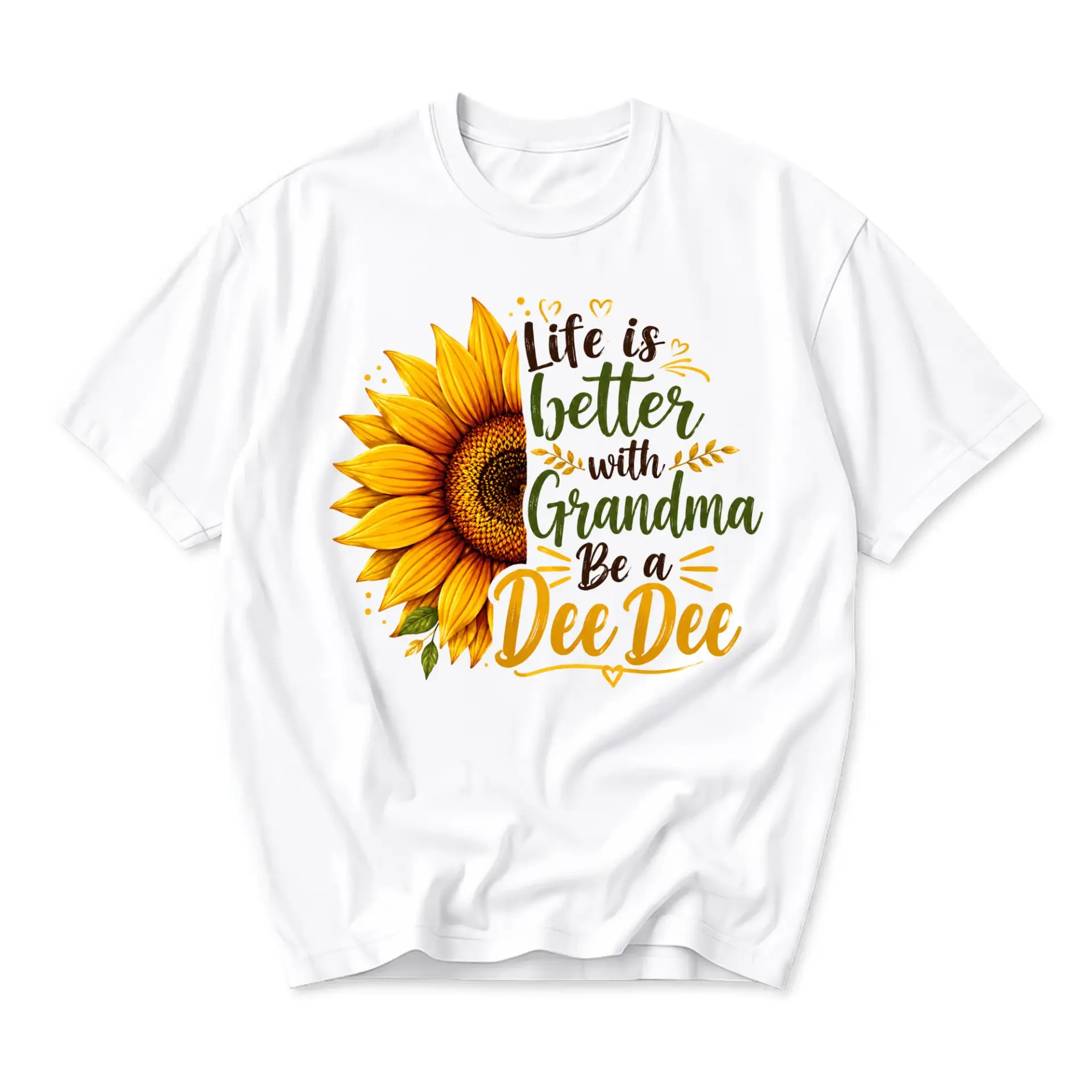 Funny Shirt Life Is Better with Grandma Be a Dee Sunflower Graphic Tee