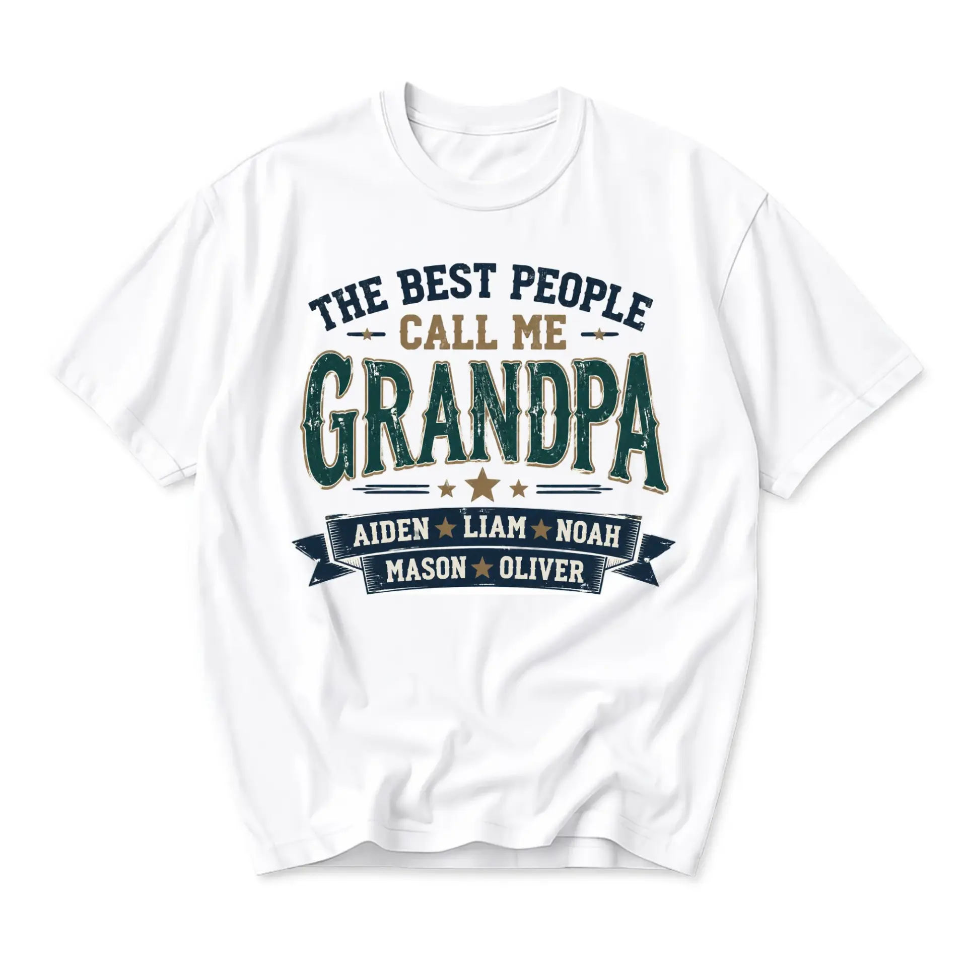 Funny Shirt the Best People Call Me Grandpa Personalized Style Graphic Tee Casual Cotton Crew Neck Unisex T-Shirt