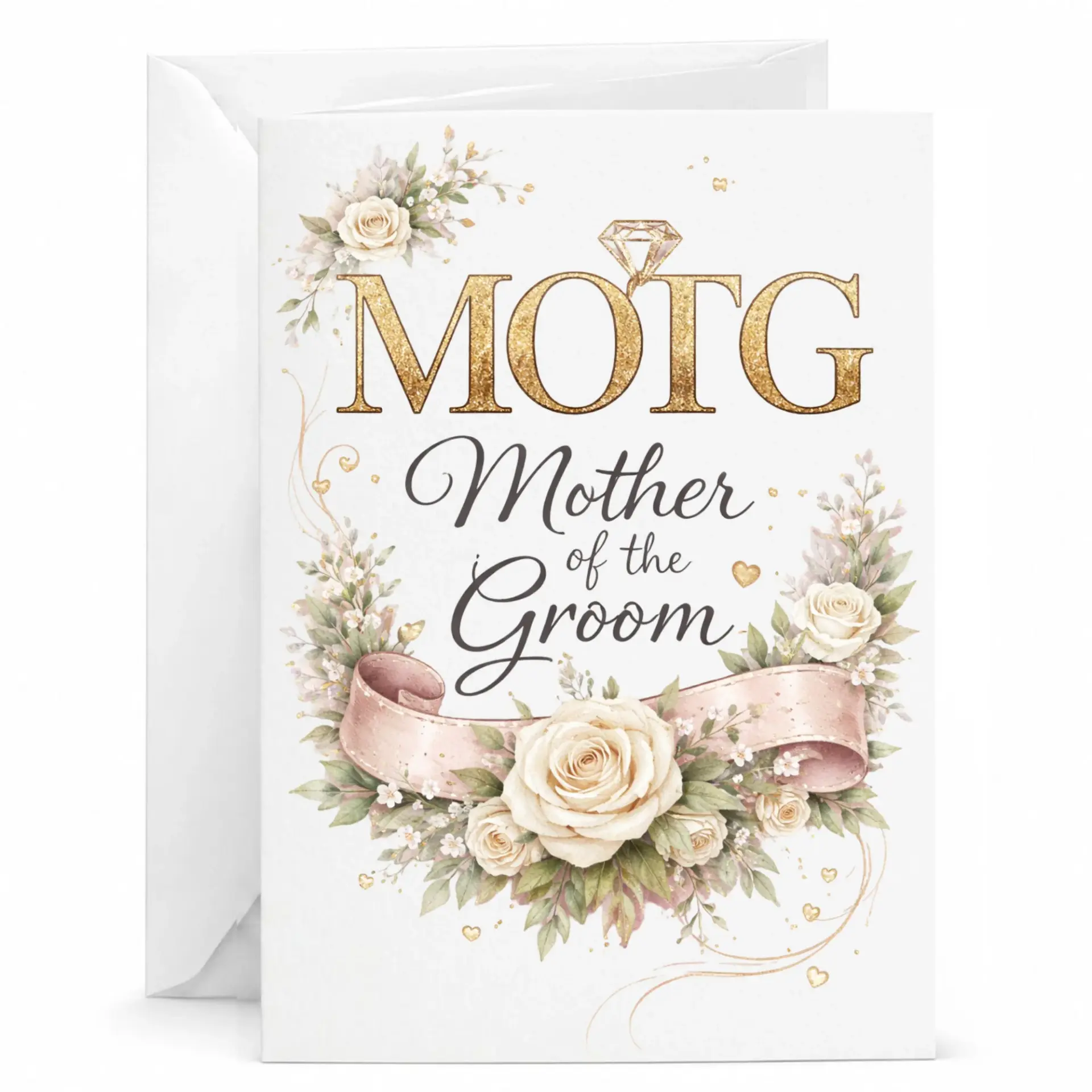 Personalized Mother of the Groom Wedding Greeting Card Elegant Floral