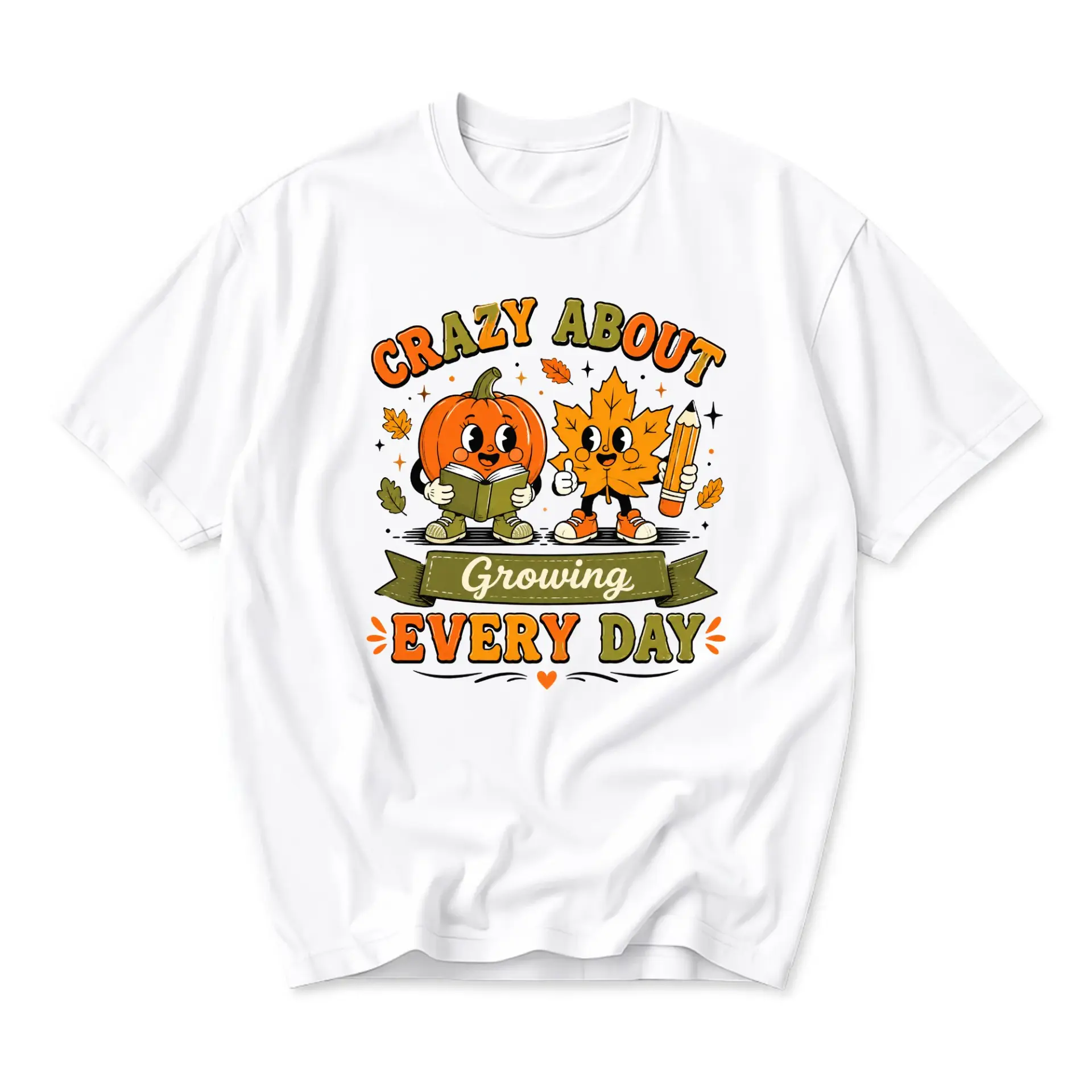 Graphic Tee Crazy About Growing Every Day Unisex T-Shirt Autumn Fall Season Nature Lover Graphic Crew Neck Top
