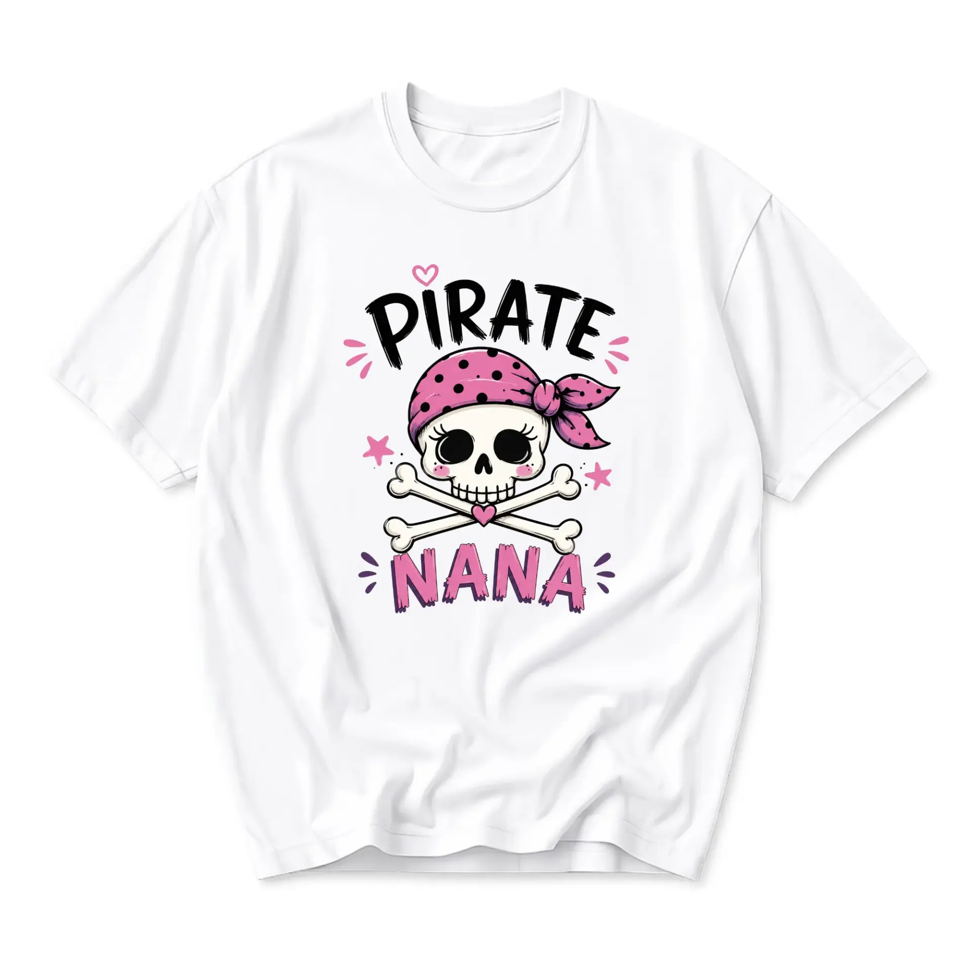 Funny Shirt Pirate Nana Graphic Tee Unisex Crew Neck Short Sleeve Casual Cotton Blend Apparel for Everyday Wear