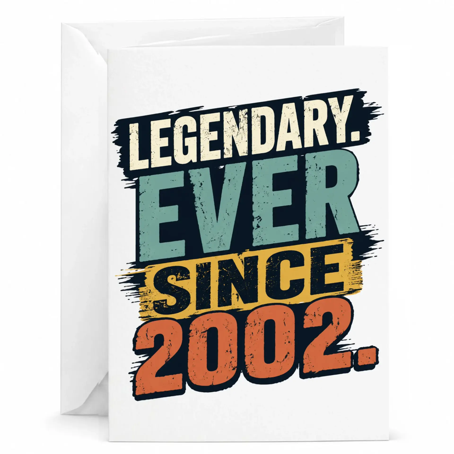 Birthday Card Legendary Ever Since 2002 Retro Vintage Style Greeting Card for Birthday Milestone Celebration