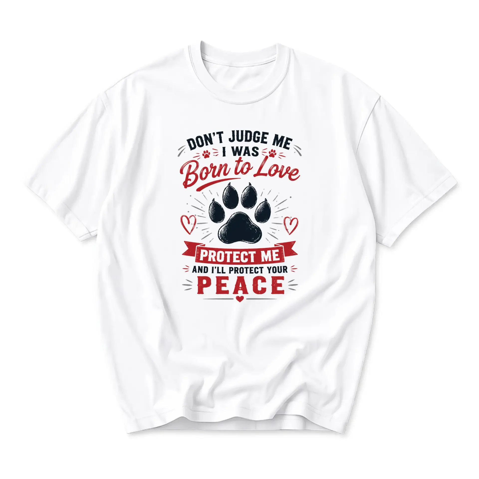 Graphic Tee Unisex Crew Neck Shirt Lover Gift Don't Judge Me Paw Print