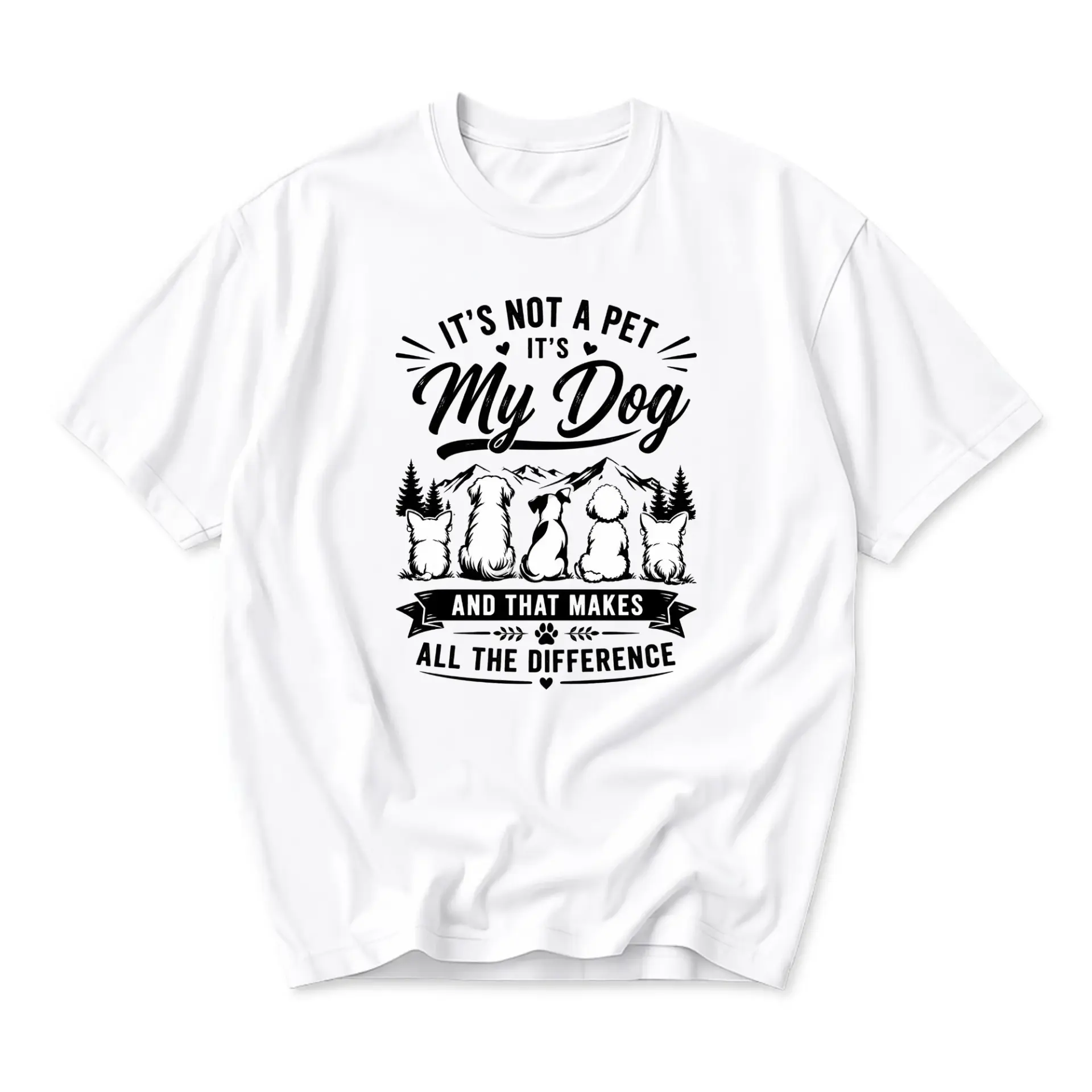 Graphic Tee Unisex Dog Lover Short Sleeve Shirt Casual Crew Neck Apparel