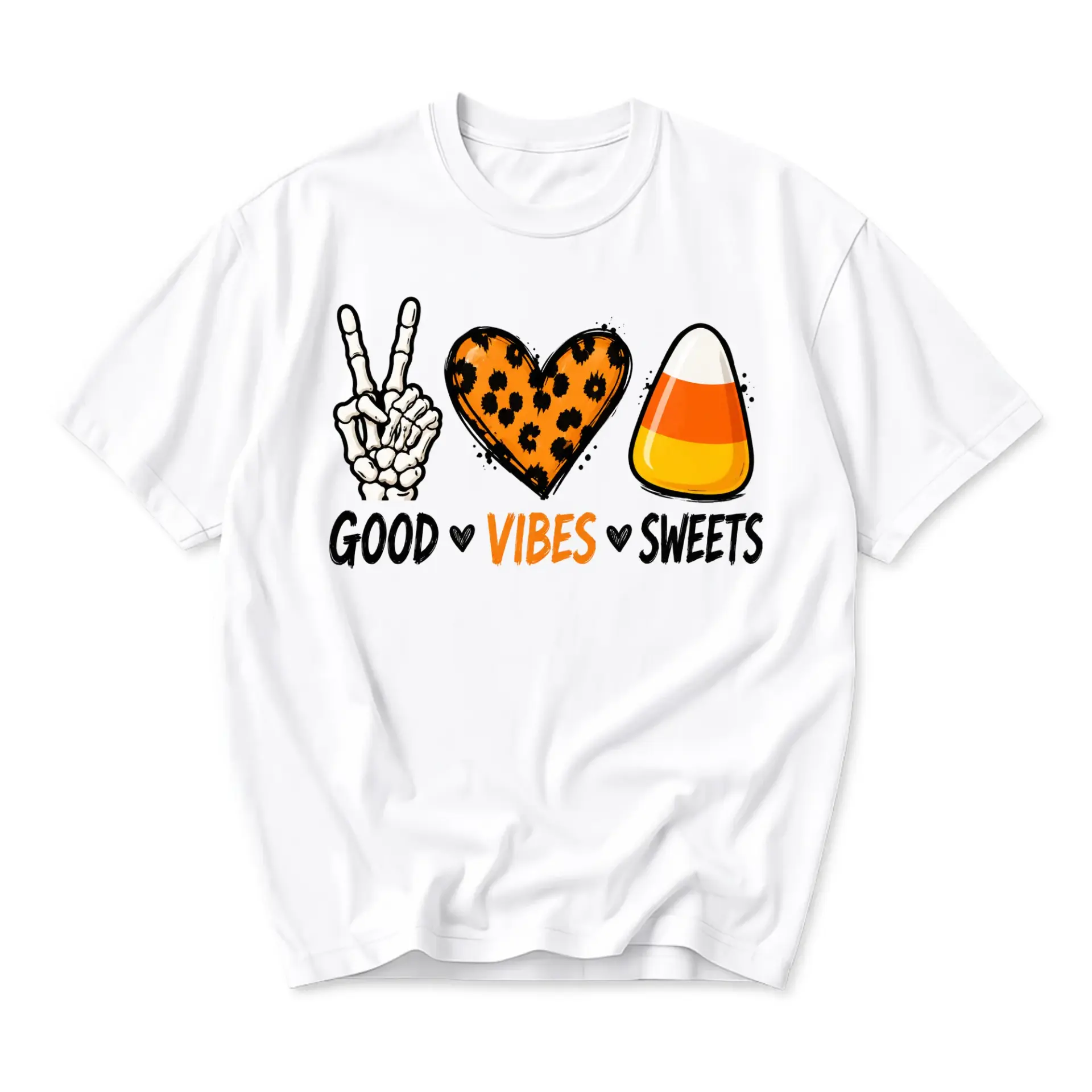 Graphic Tee Unisex Crew Neck Short Sleeve Shirt with Seasonal Halloween Inspired Festive Print and Casual Design