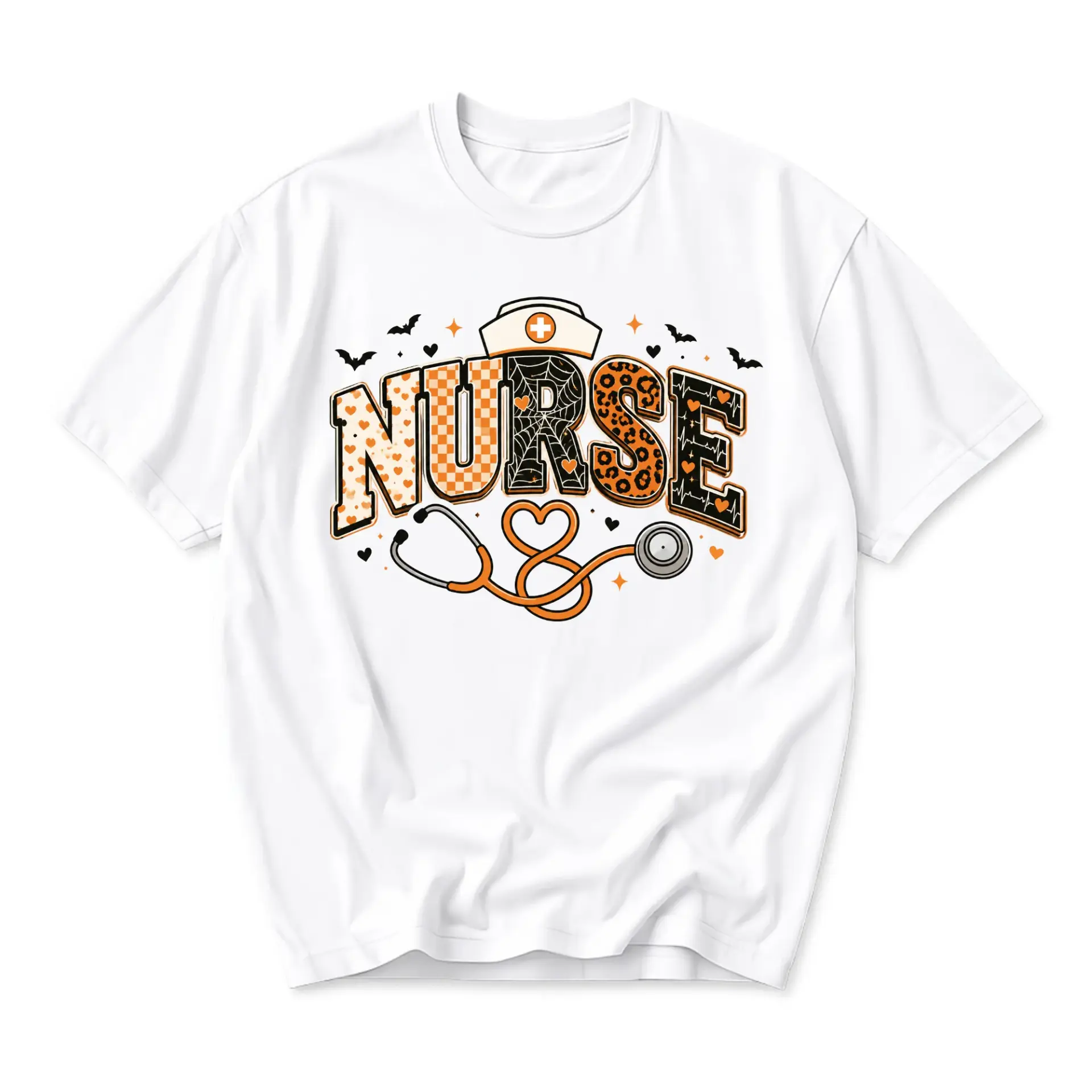 Graphic Tee Nurse Halloween Themed Shirt Medical Professional Apparel Unisex Crew Neck Casual Cotton Top