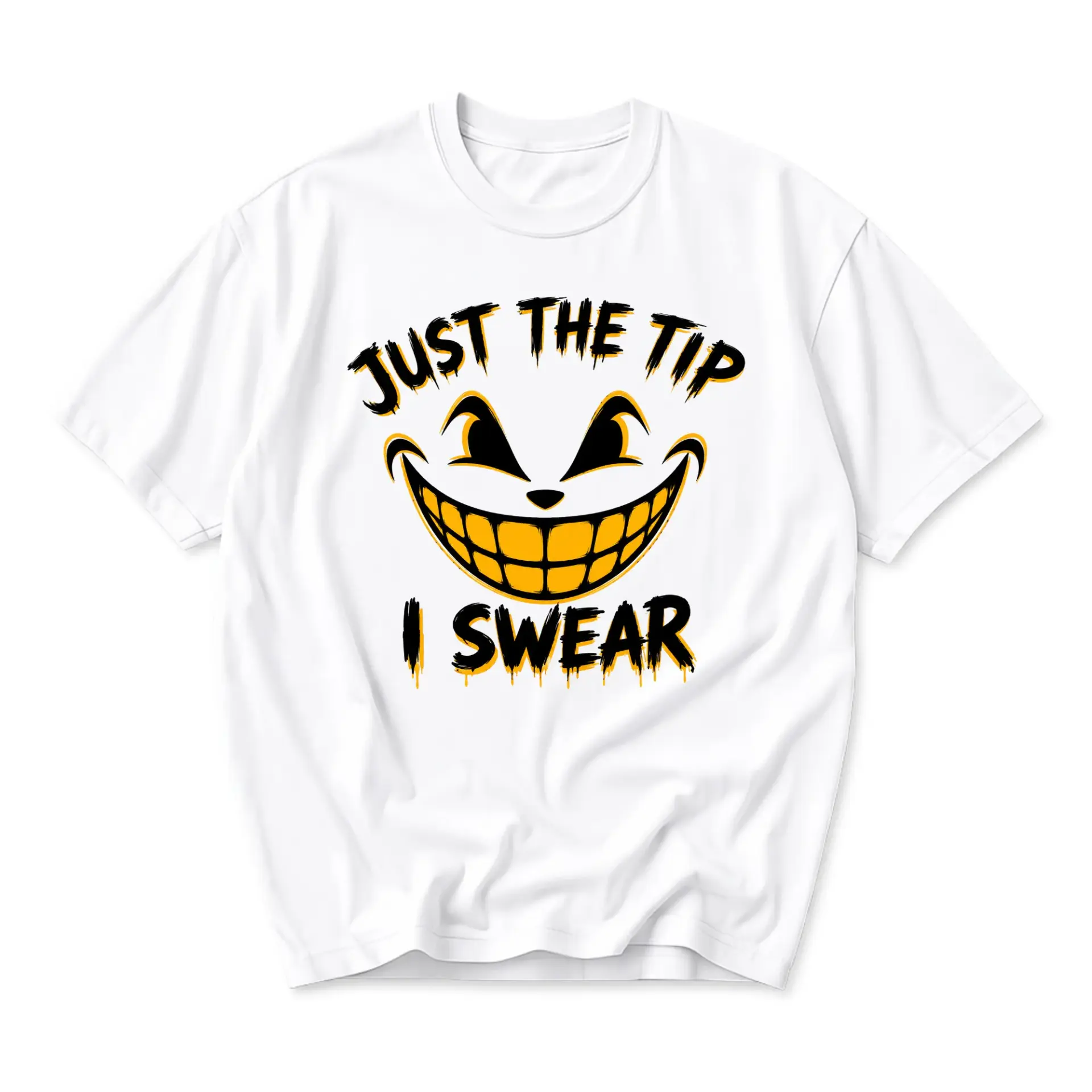 Funny Shirt Just the Tip I Swear Graphic Tee Unisex Casual Apparel for Men and Women Trendy Humor Top Cotton Blend