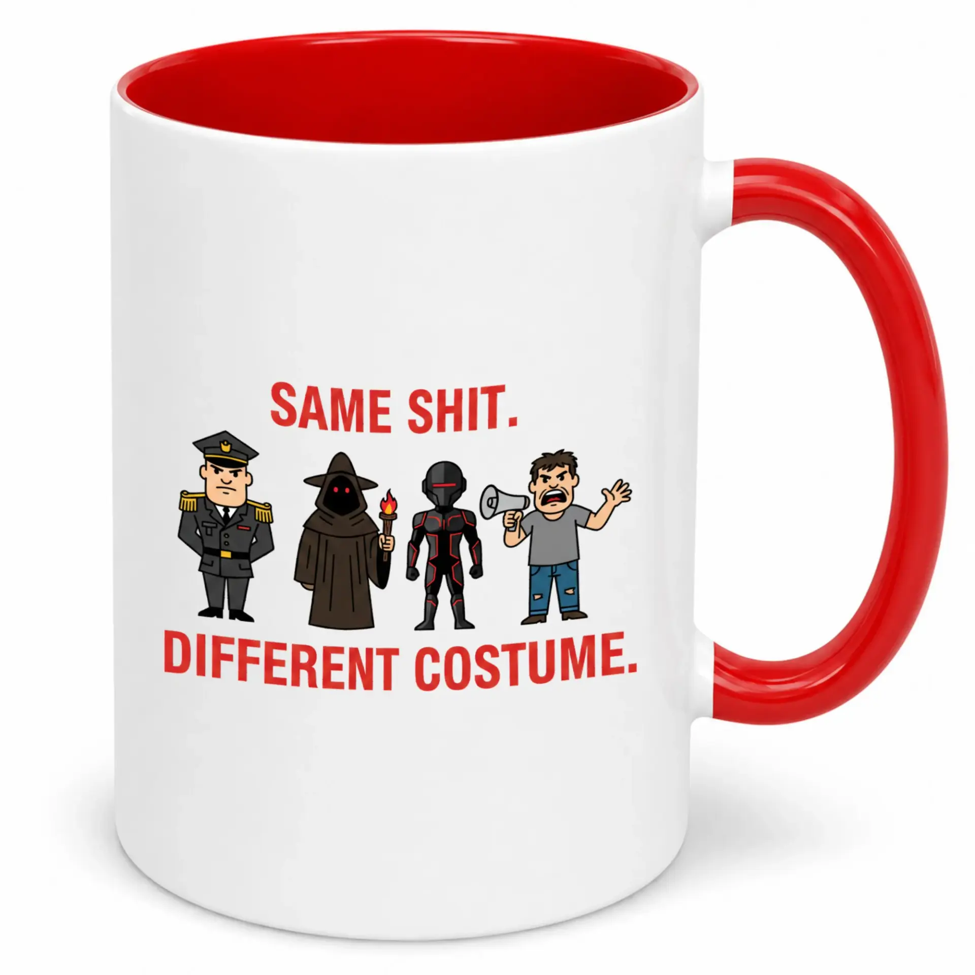 Funny Political Satire Coffee Mug with Sarcastic Quote and Commentary Design – Humorous Ceramic Cup for Office or Home