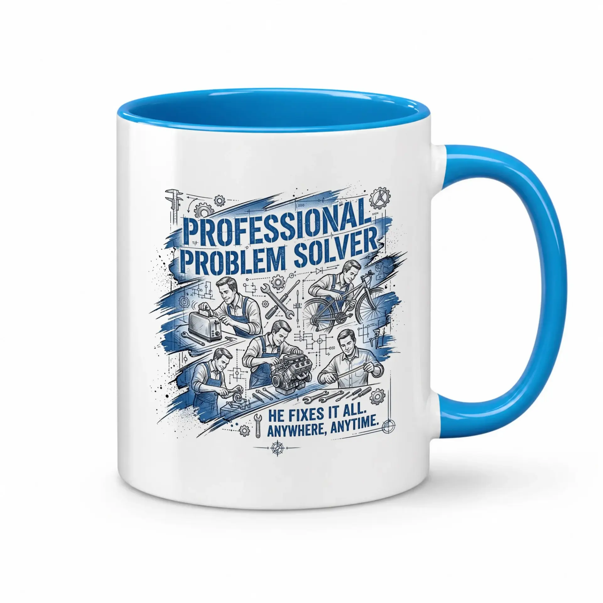 Professional Problem Solver Mechanic Coffee Mug Handyman Appreciation Gift for Workshop or Office Desk Use
