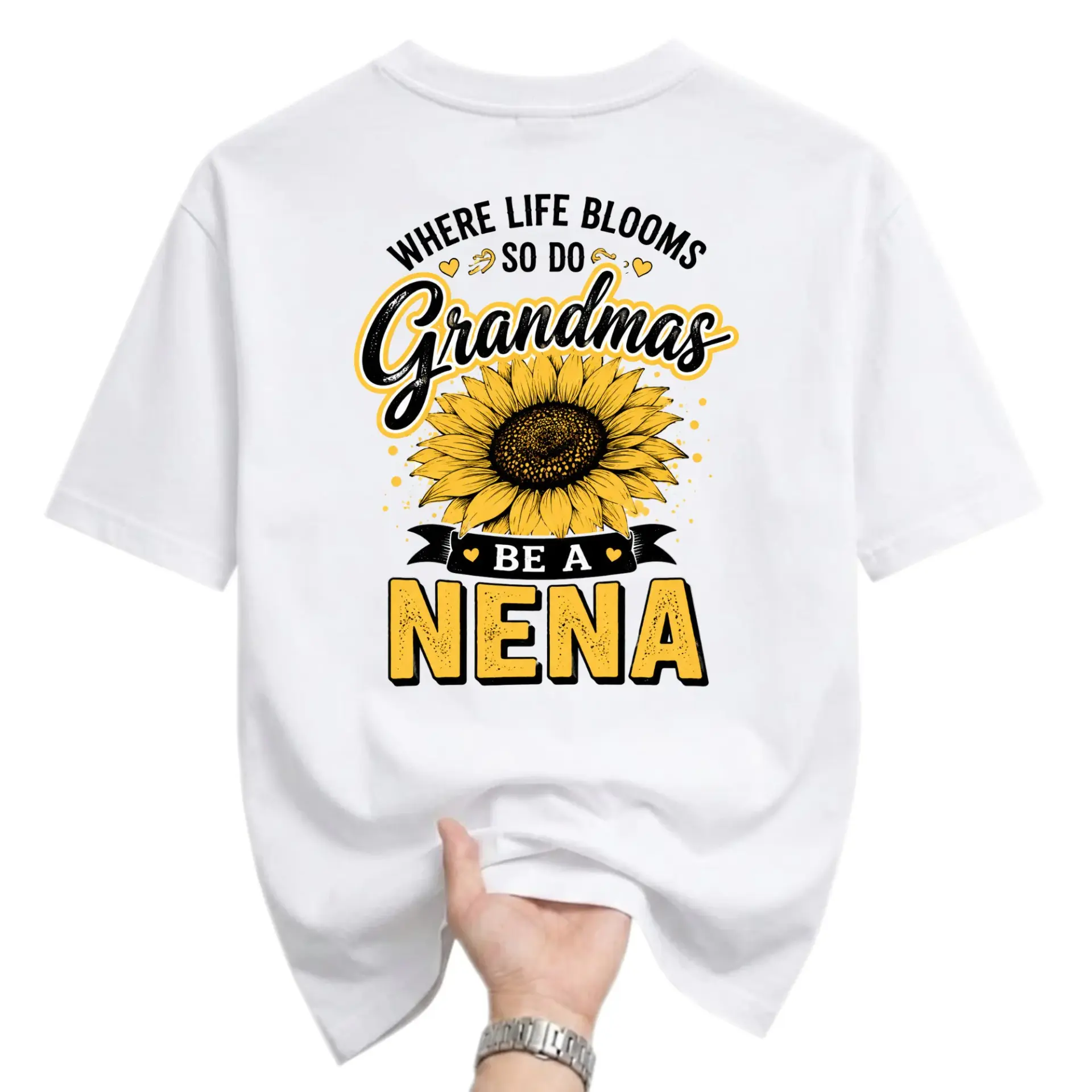 Graphic Tee Where Life Blooms Grandmas Be a Nena Sunflower Shirt Casual