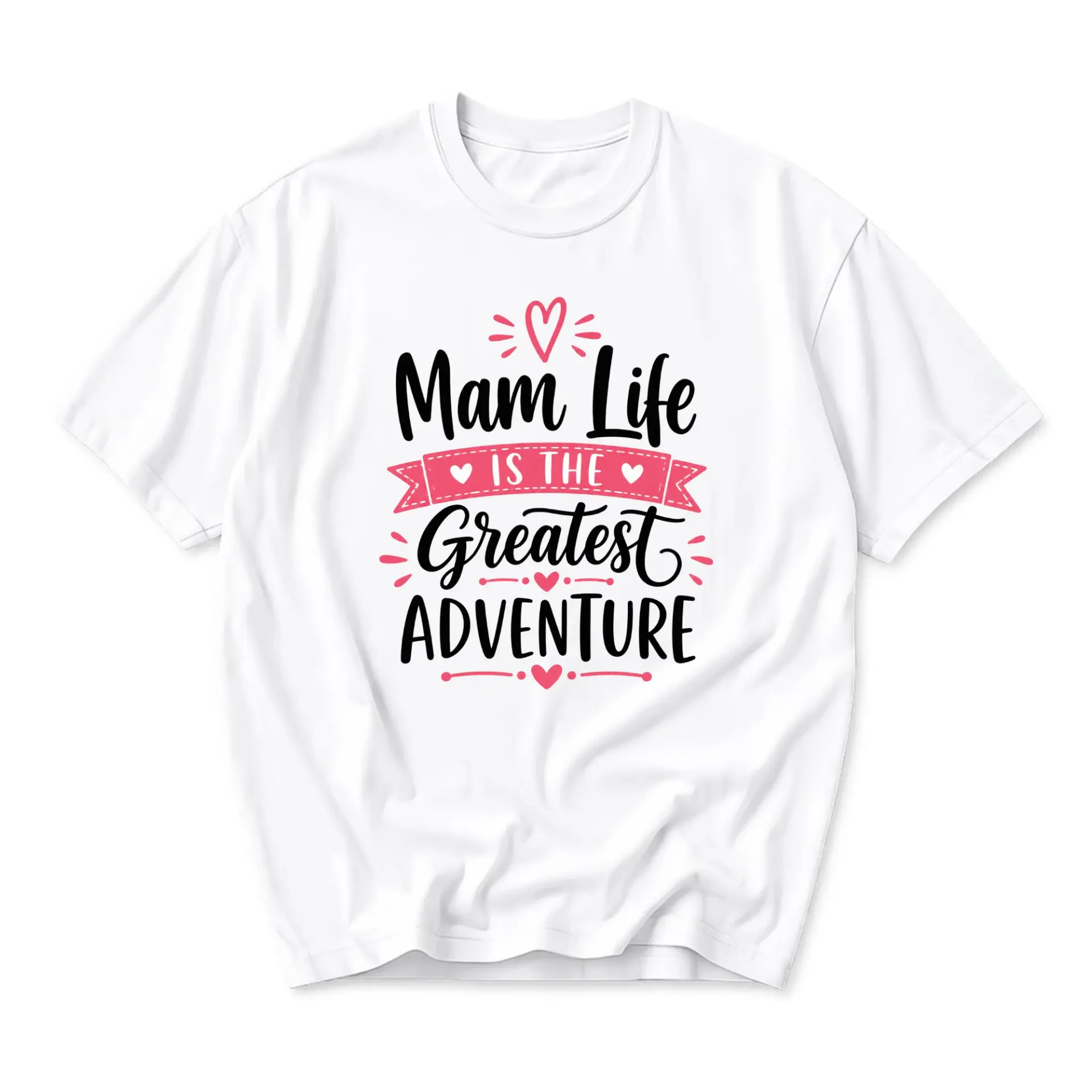 Graphic Tee Mam Life Is the Greatest Adventure Casual Unisex Crew Neck