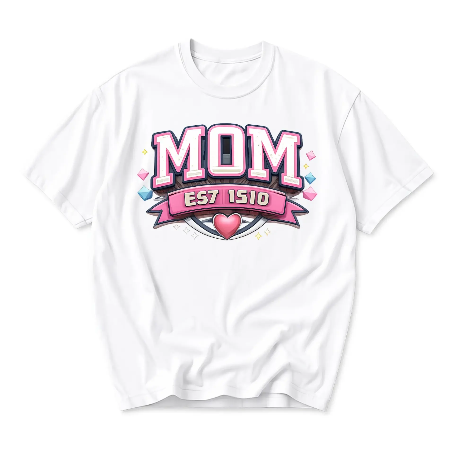 T-shirt Mom Est 1510 Graphic Tee Casual Unisex Crew Neck Top Soft Cotton