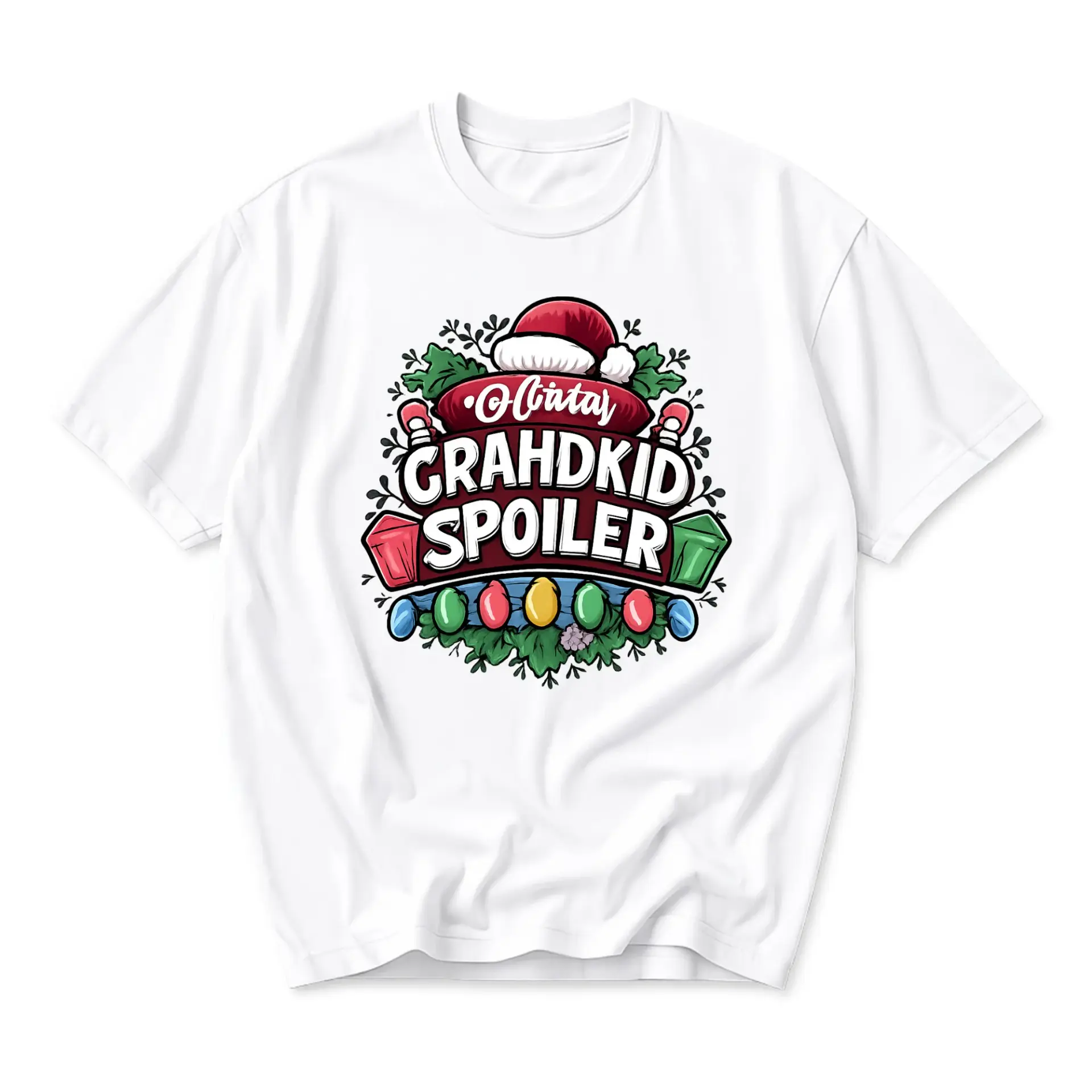 Graphic Tee Grandkid Spoiler Funny Christmas Shirt Holiday Themed Casual
