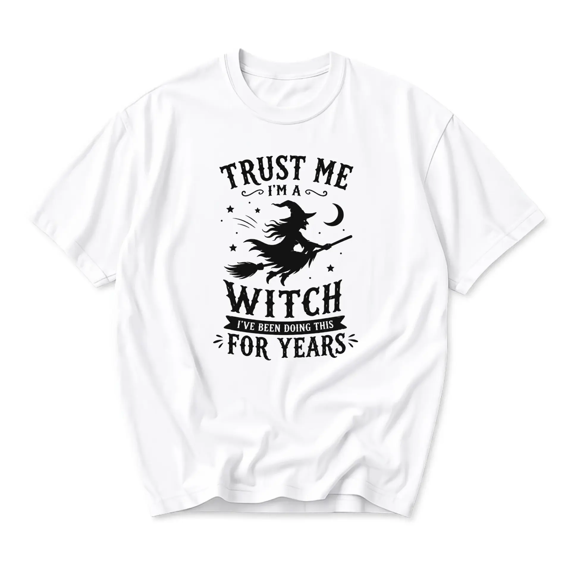 Funny Shirt Trust Me I Am a Witch Graphic Tee Casual Short Sleeve Crew Neck Unisex Cotton Blend Top Apparel