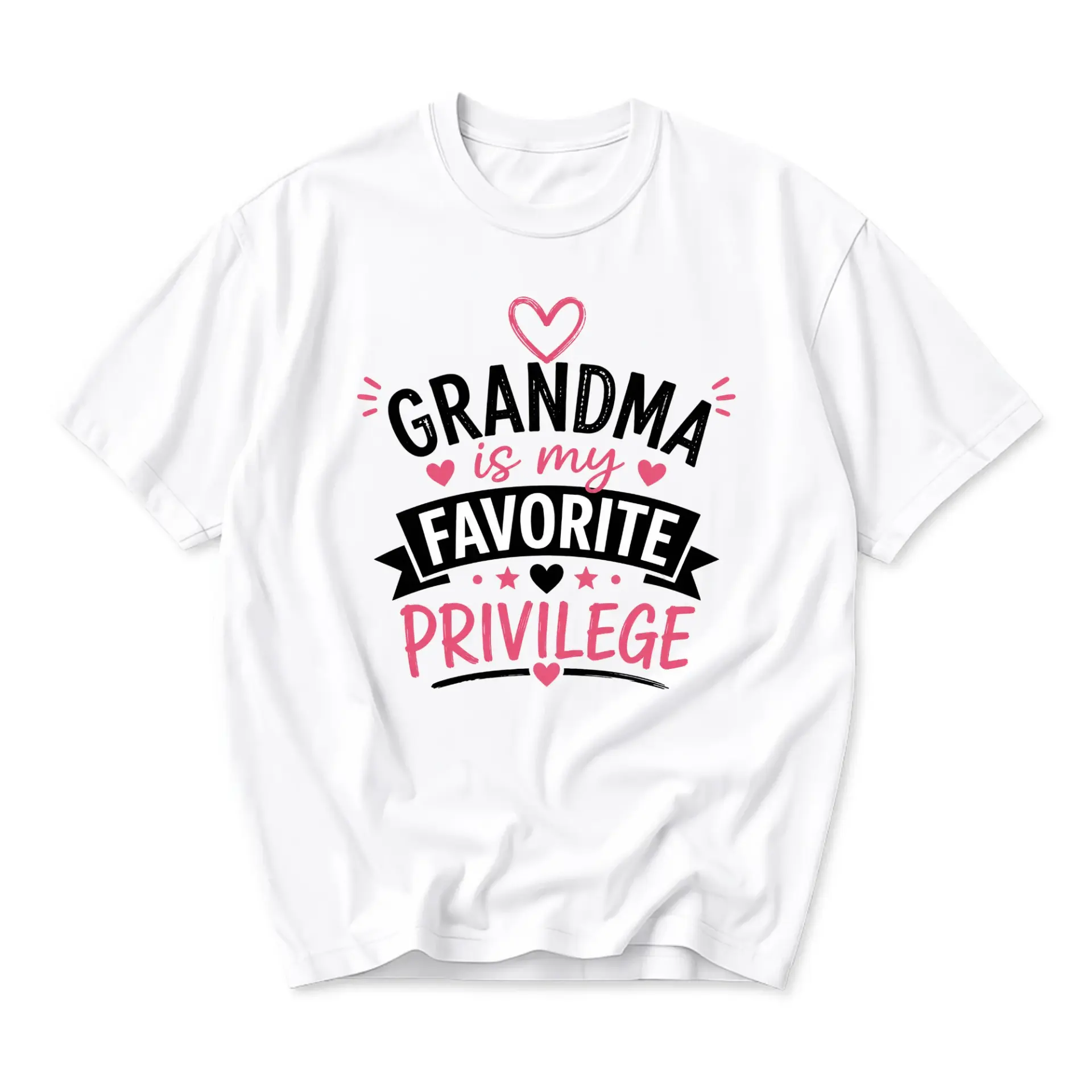 Funny Shirt Grandma Is My Favorite Privilege Graphic Tee Casual Unisex Crew