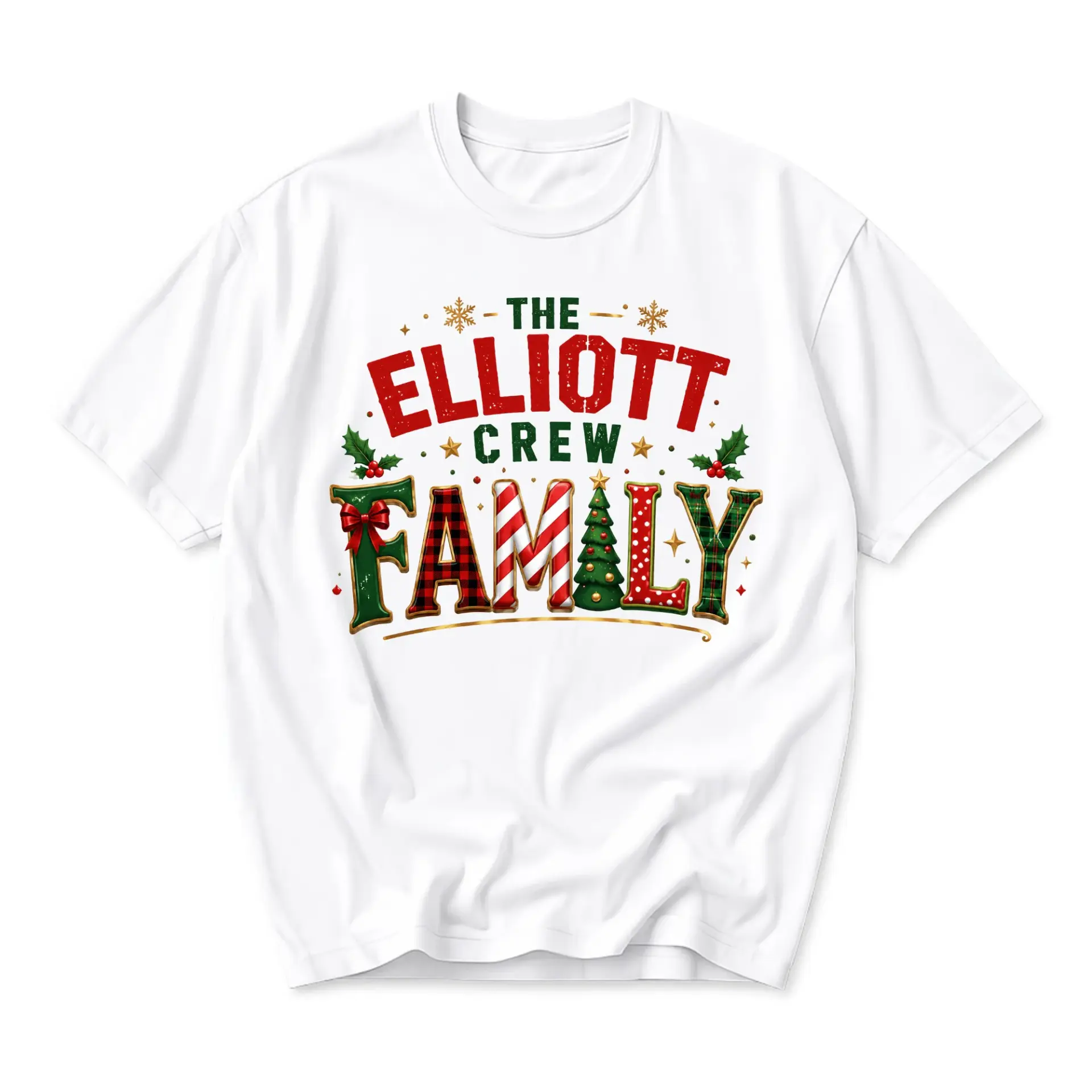 Graphic Tee the Elliott Crew Family Holiday Matching Shirt Unisex Casual Cotton Blend Short Sleeve Crew Neck Top