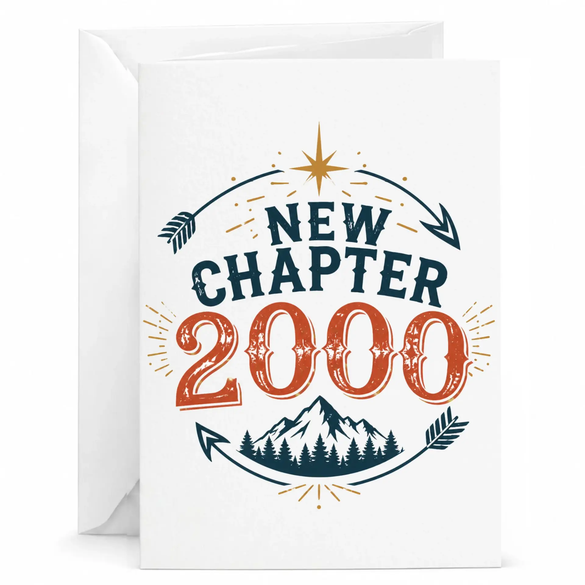 Birthday Card New Chapter 2000 Achievement Milestone Greeting Card with Envelope for Special Milestone Celebration
