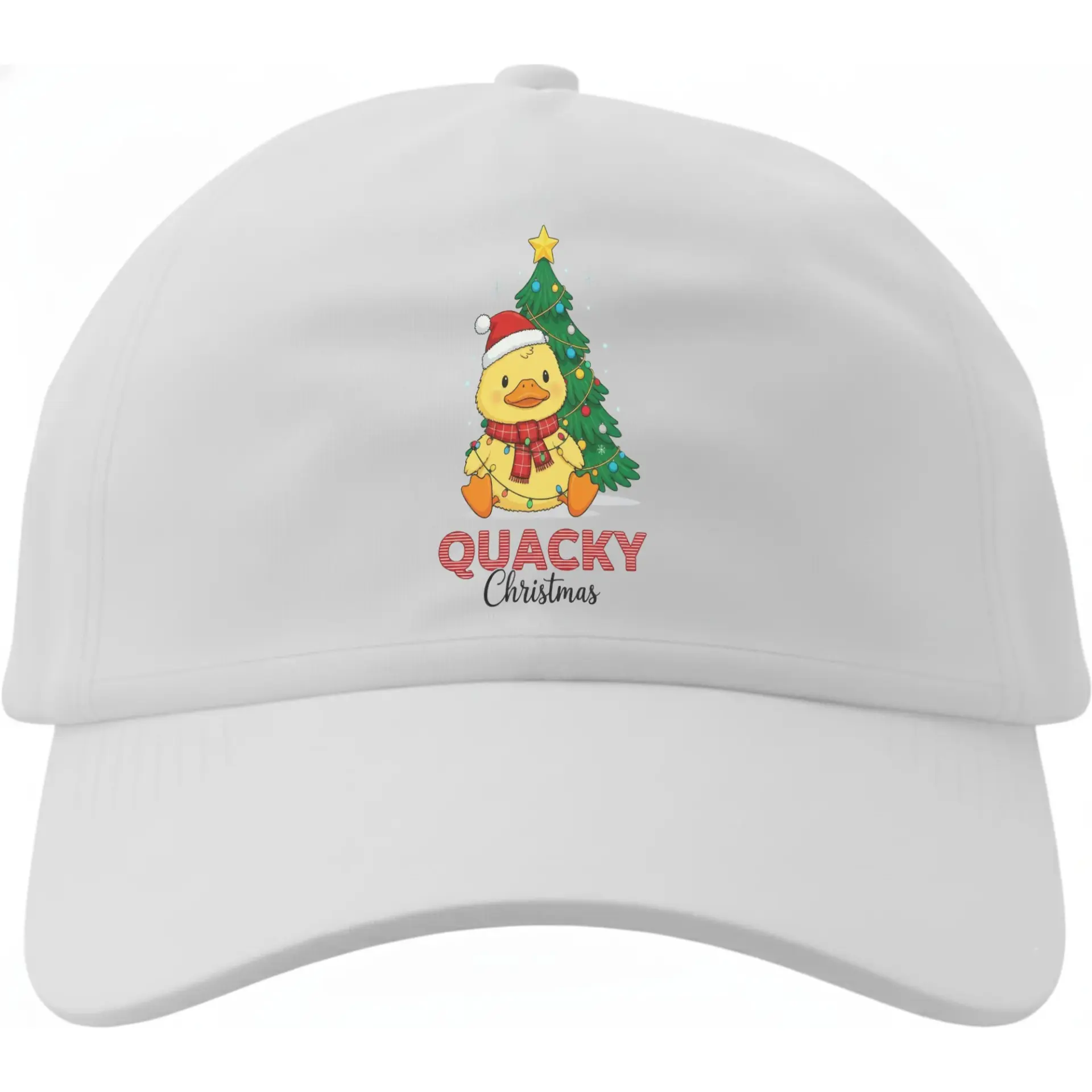 Baseball Cap Quacky Christmas Holiday Duck Graphic Hat Adjustable Cotton Dad Hat for Festive Seasonal Casual Everyday Wear