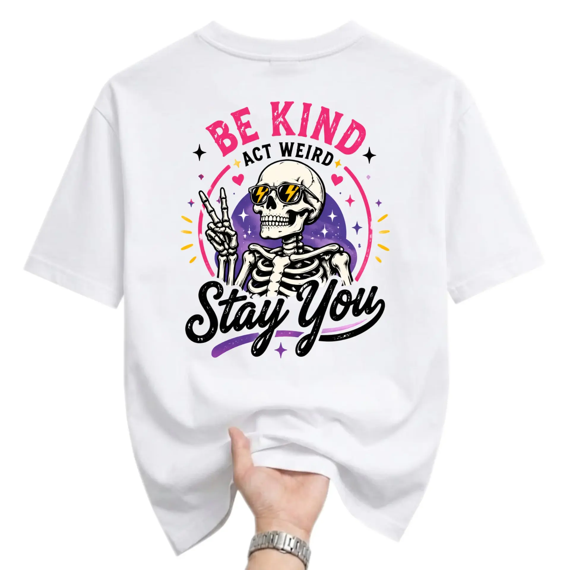 Funny Shirt Be Kind Act Weird Stay You Graphic Tee Unisex Casual Crew Neck Soft Cotton Blend Everyday Outfit Top