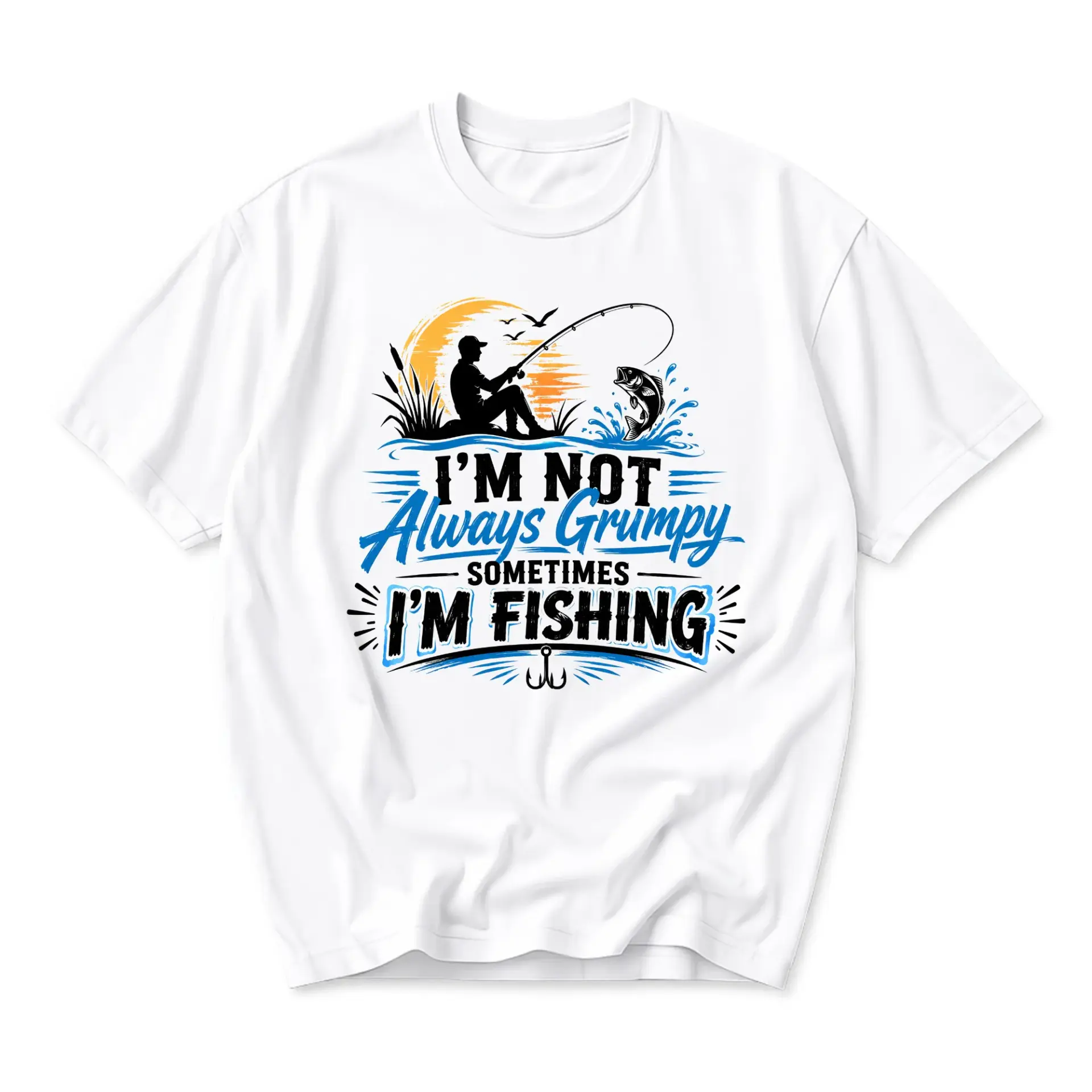 Funny Shirt I Am Not Always Grumpy Sometimes I Am Fishing Graphic Tee