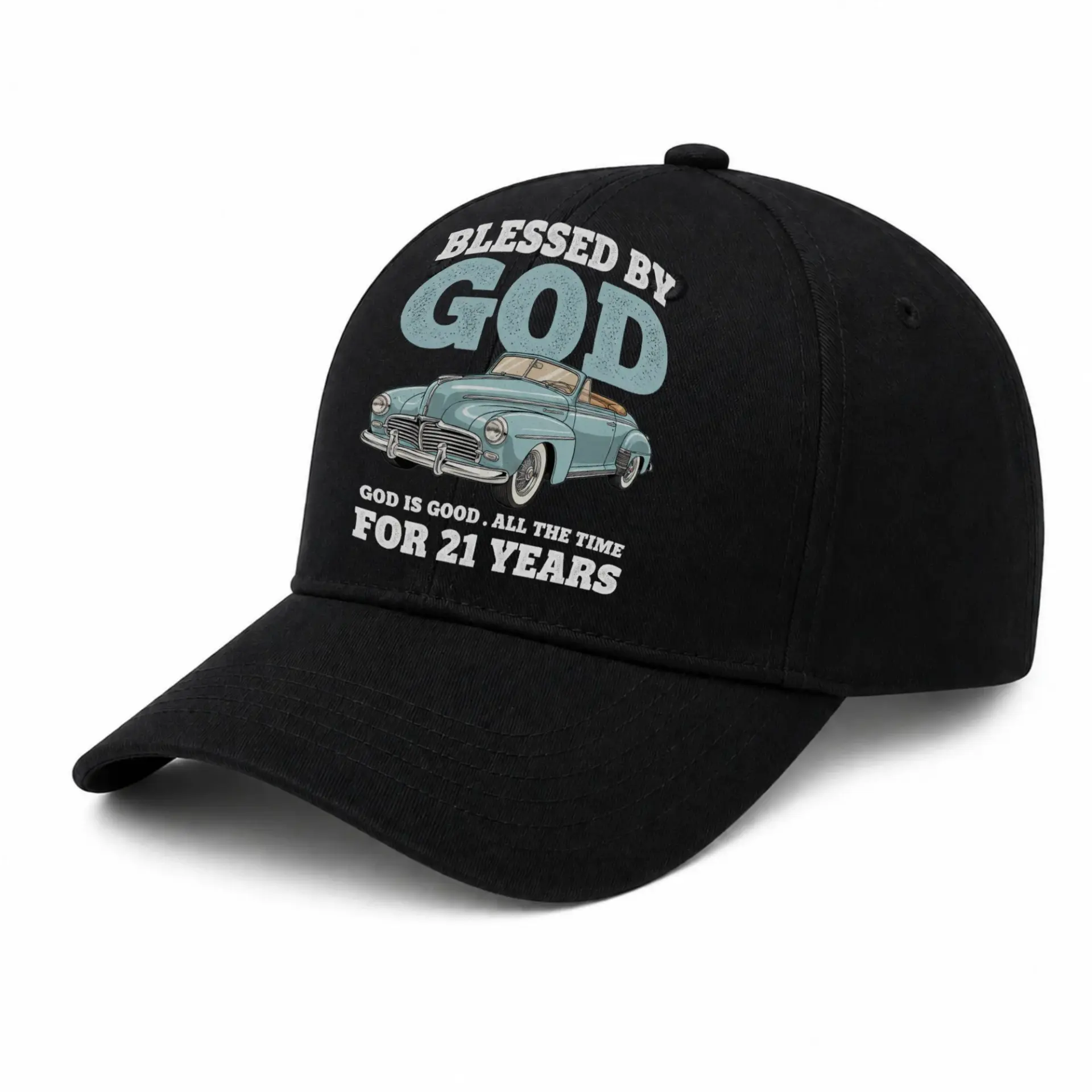 Baseball Cap Featuring Classic Car Graphic Design Vintage Style Hat
