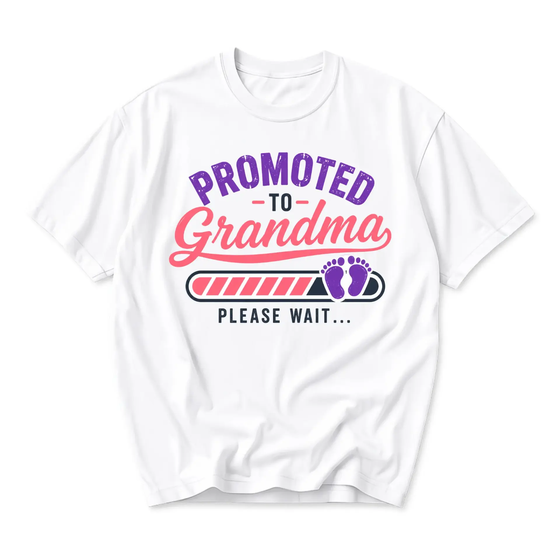 Funny Shirt Promoted to Grandma Loading Bar Graphic Tee Unisex Casual