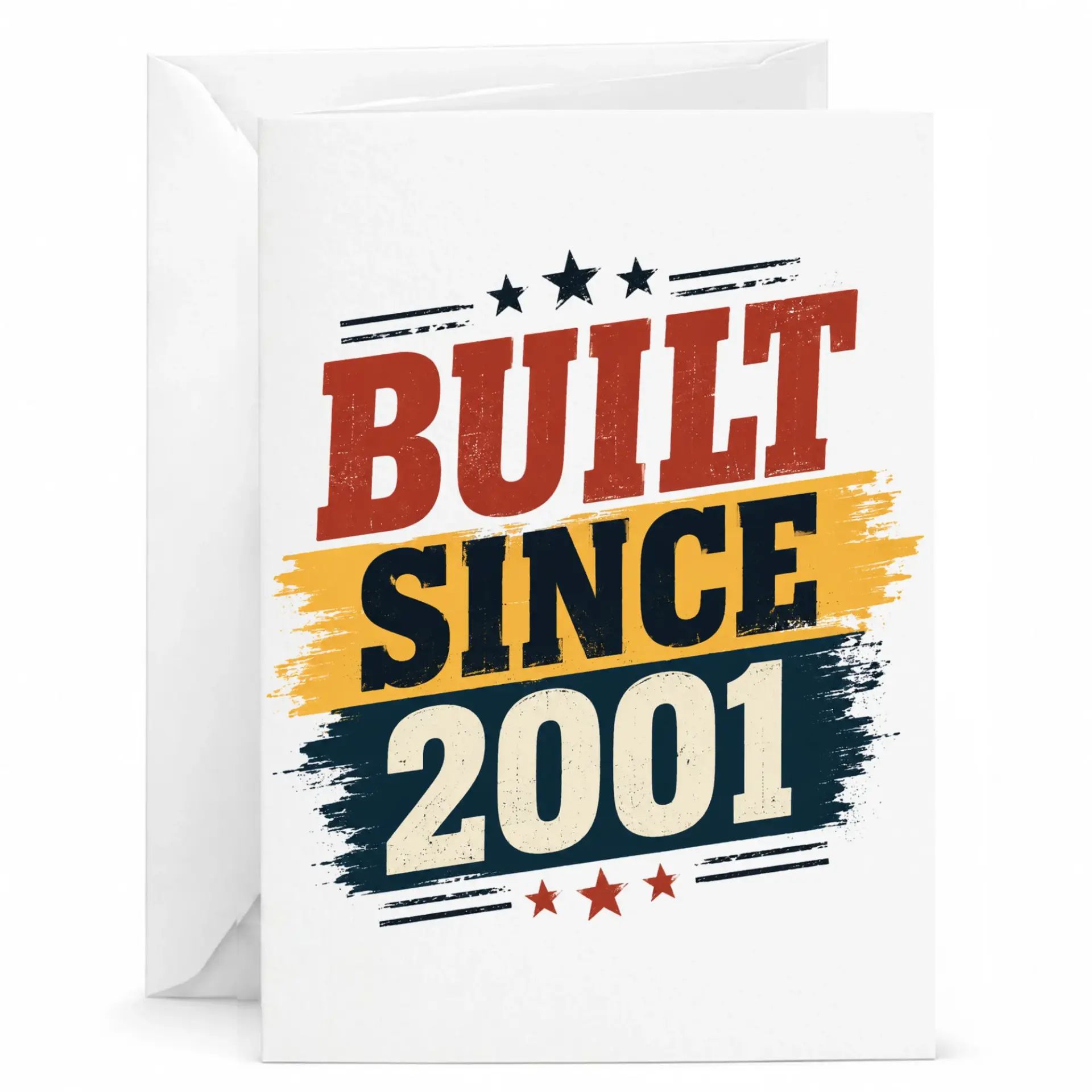 Birthday Card Built Since 2001 Vintage Style Greeting Card for Milestone Year Celebrations with Matching Envelope