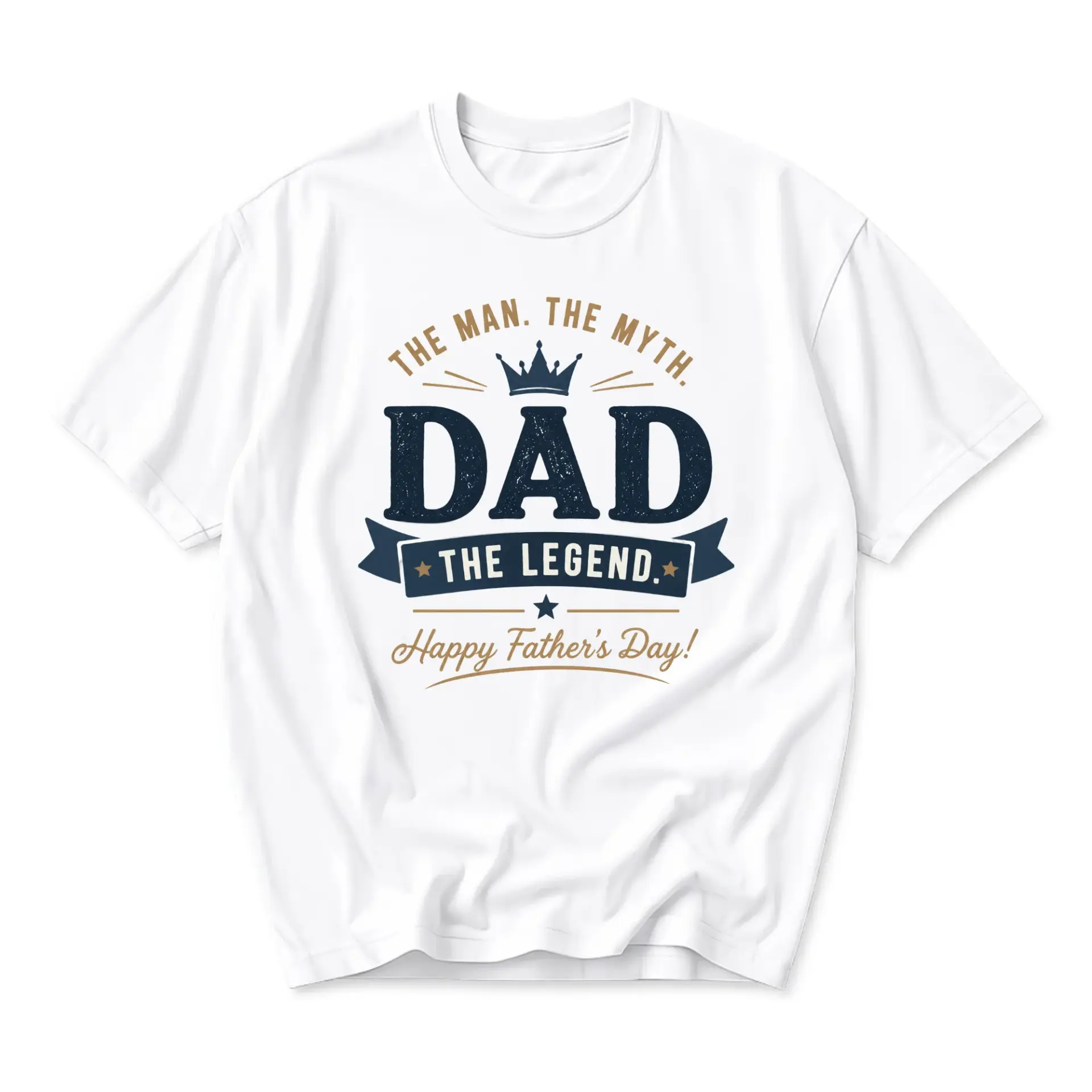 Funny Shirt the Man Myth Dad Legend Graphic Tee Unisex Casual Crew Neck Comfortable Cotton Blend Everyday Top