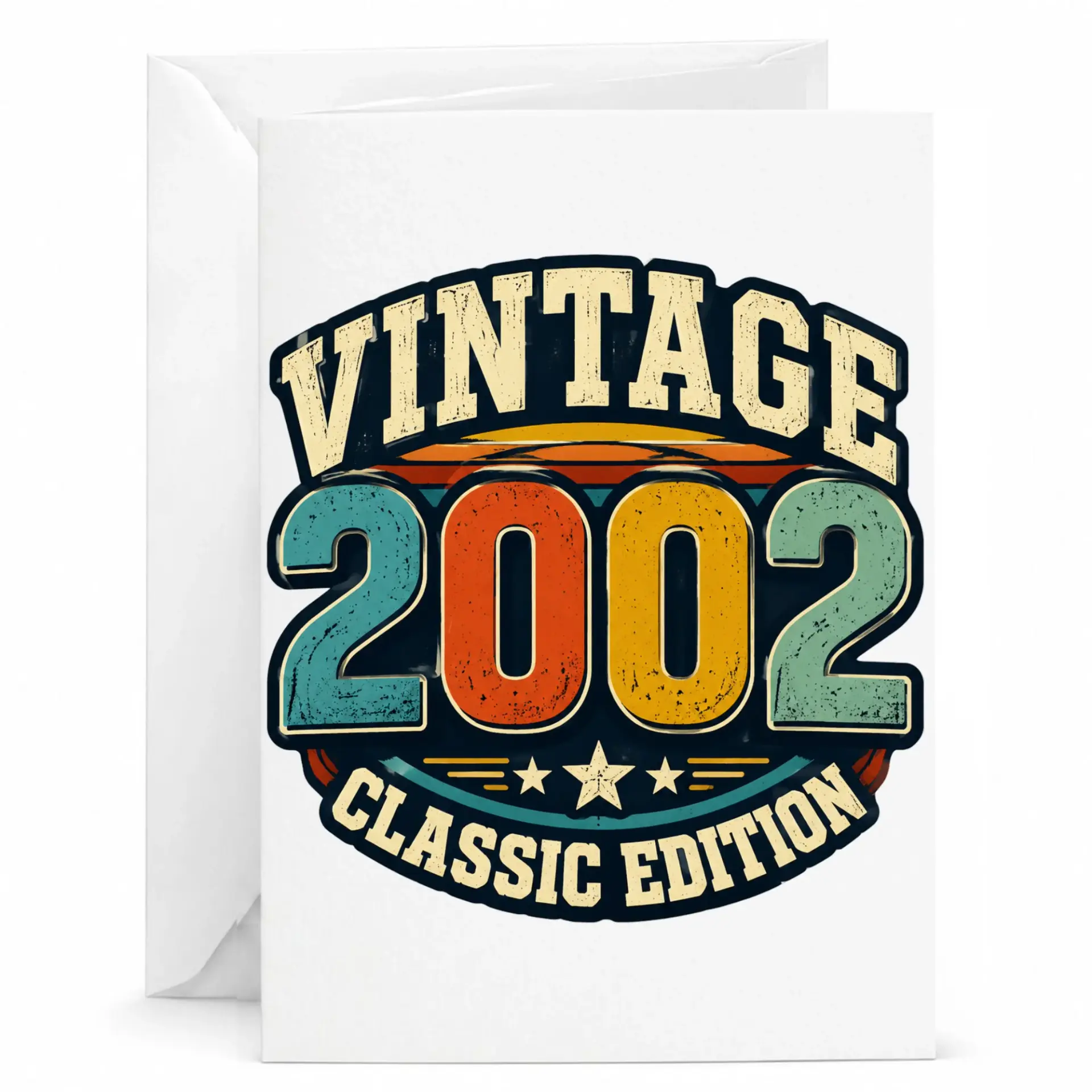 Birthday Card Vintage 2002 Classic Edition Retro Style Greeting Card for Milestone Celebrations 5x7 Inches