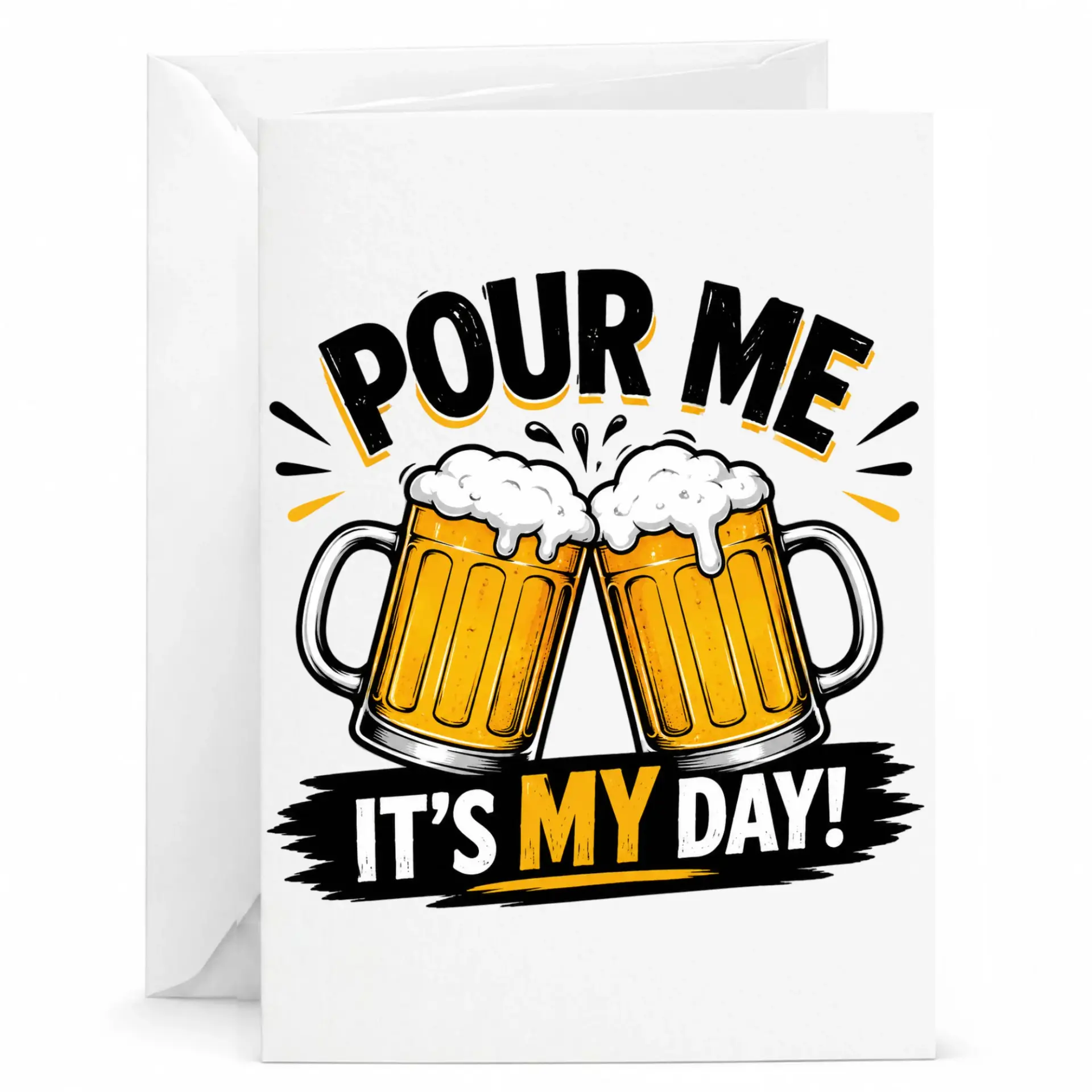 Funny Beer Birthday Card for Him or Her Cheers Greeting Card with Envelope for Celebratory Occasions