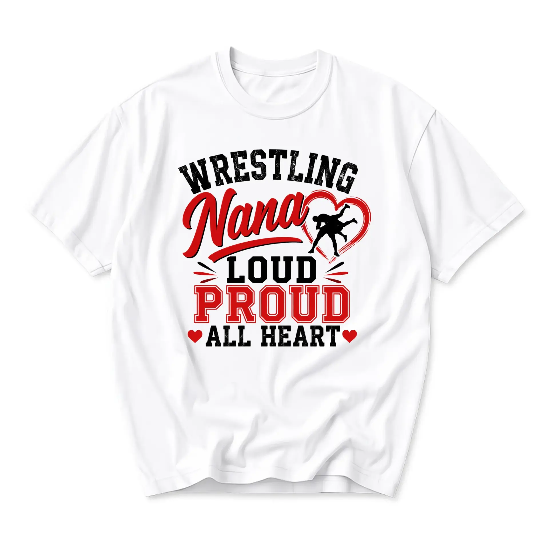 Funny Shirt Wrestling Nana Graphic Tee Loud Proud Unisex Crew Neck Casual Everyday Cotton T-Shirt