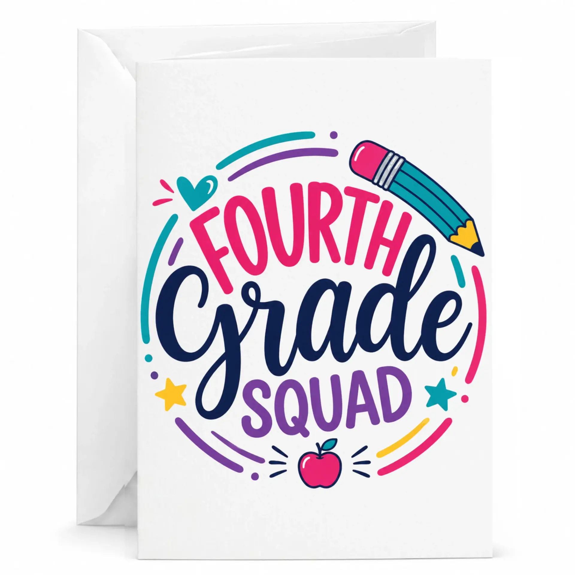Greeting Card Fourth Squad Decorative Stationery for Appreciation and Encouragement Messages 5x7 Inches