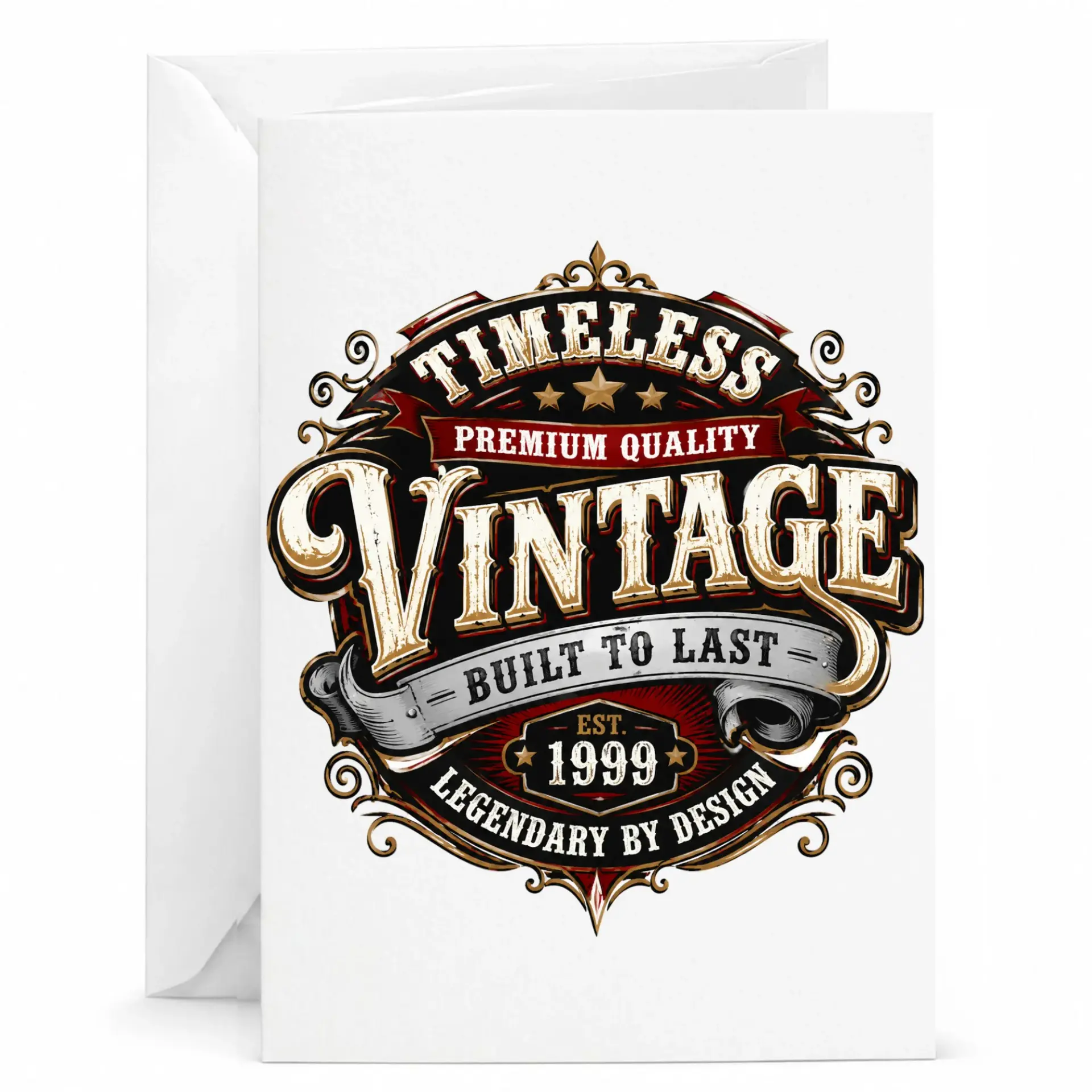 Greeting Card Vintage Built to Last Established 1999 Design for Milestone Birthdays and Anniversary Celebrations